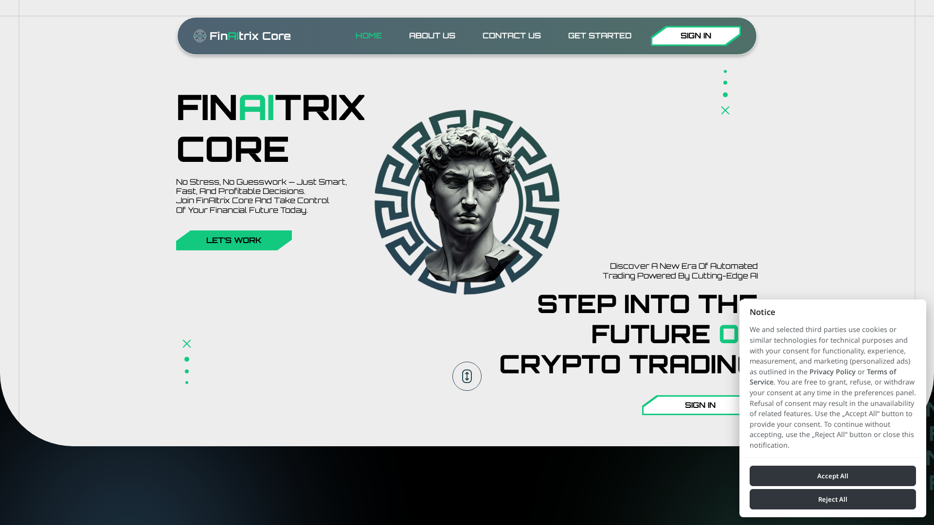 Screenshot of finaitrixcore.work