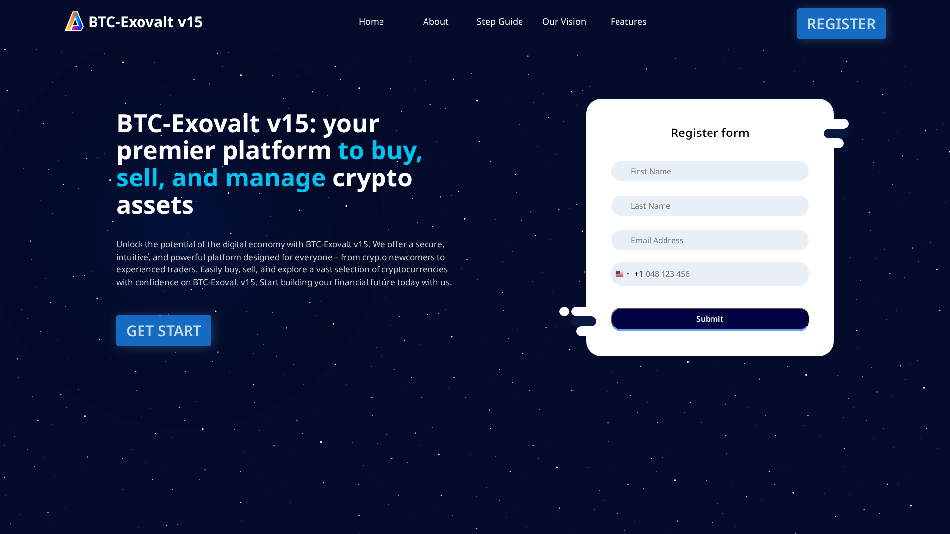 Screenshot of btcexovalt-v15.com
