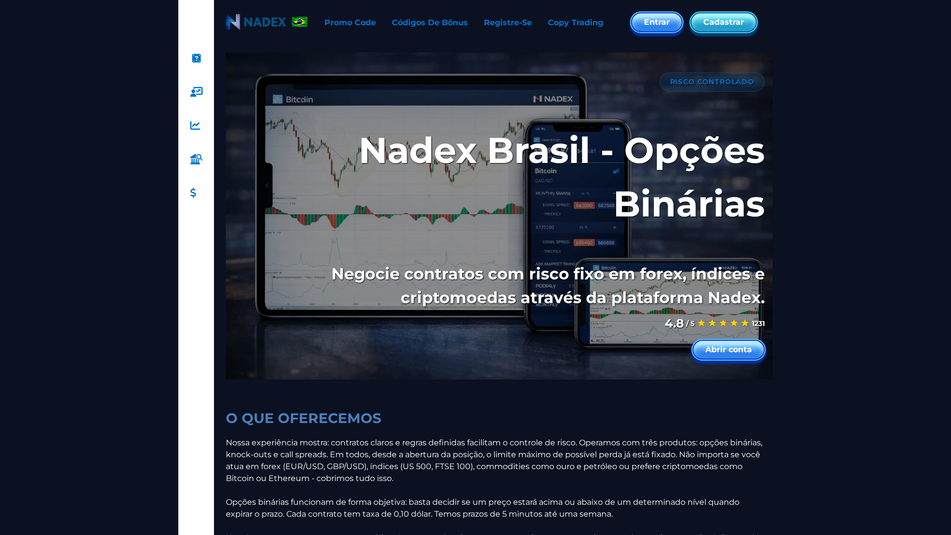 Screenshot of nadexbrasil.com