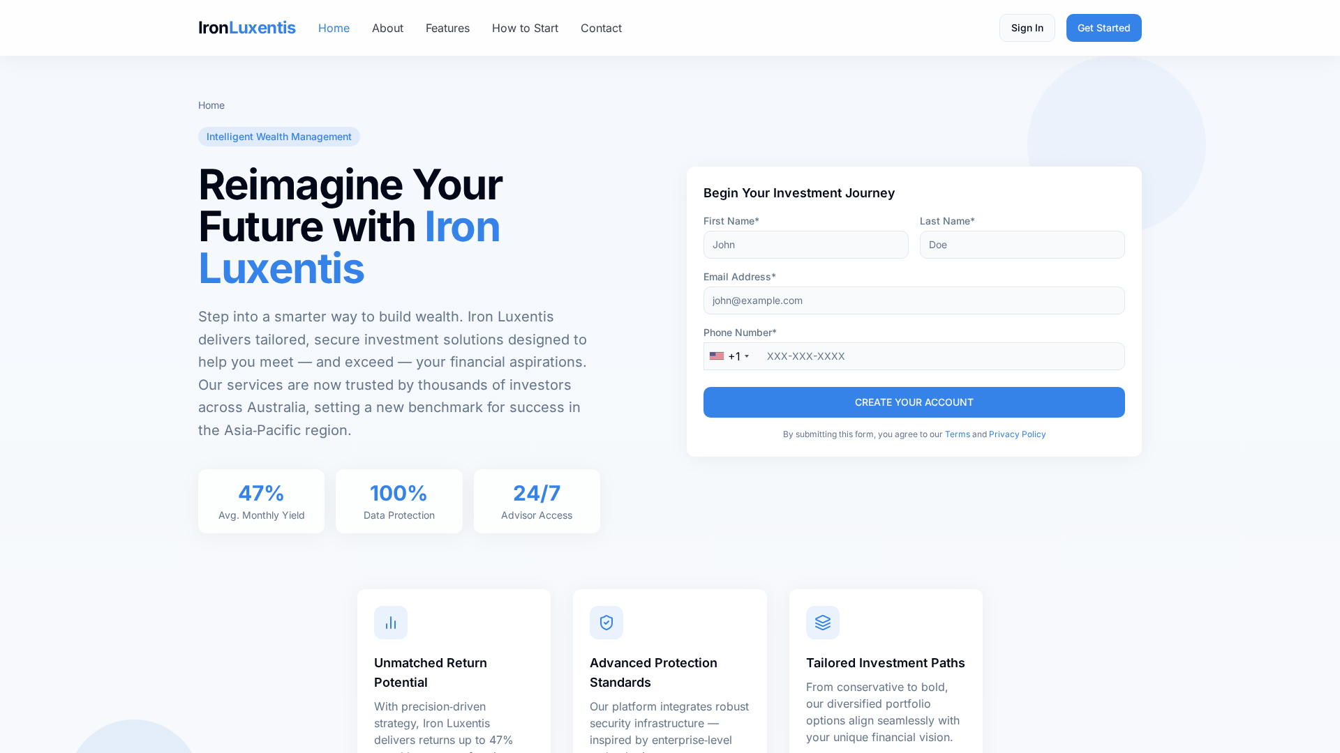 Screenshot of ironluxentis-ai.com