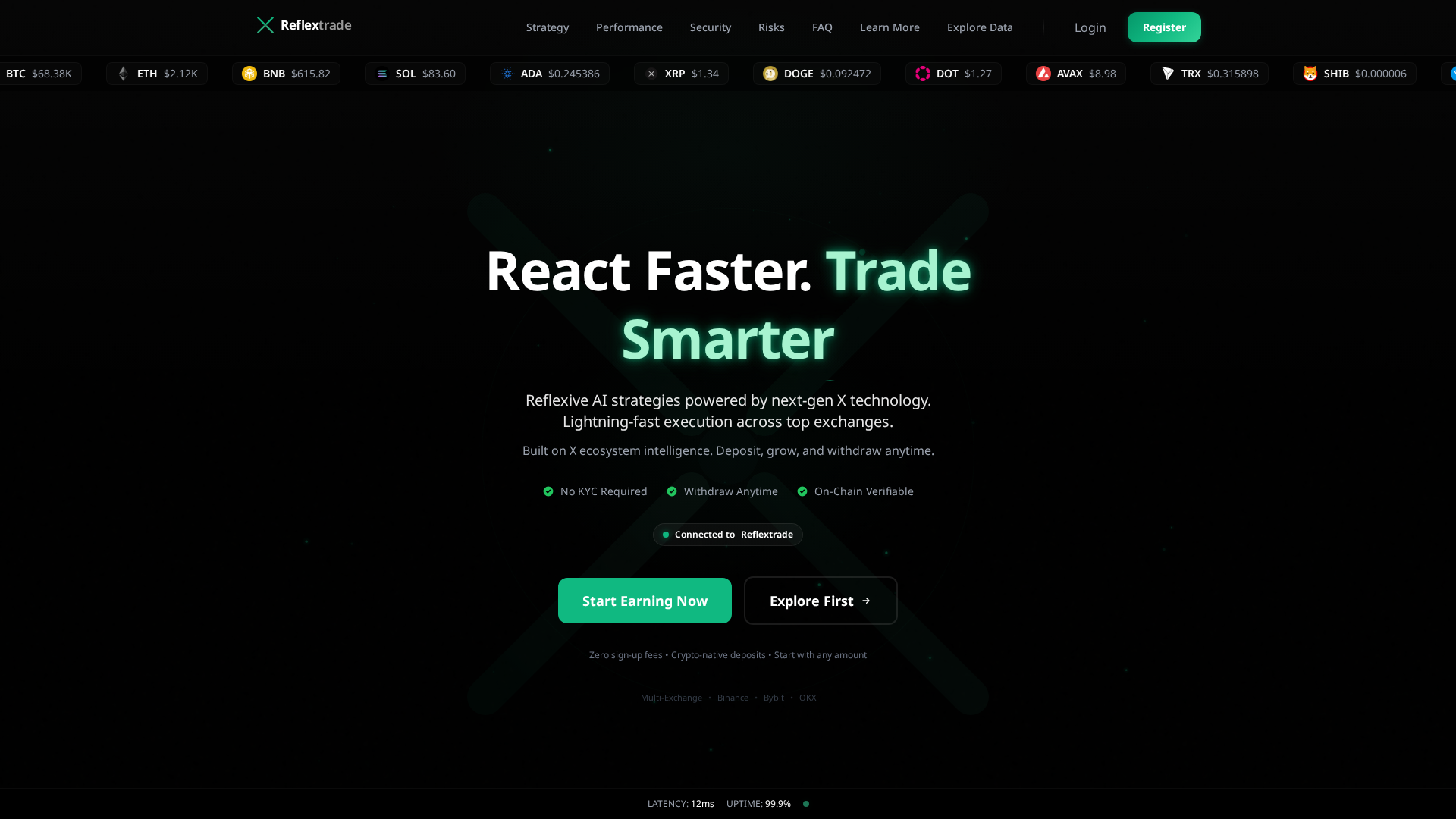 Screenshot of reflextrade.io