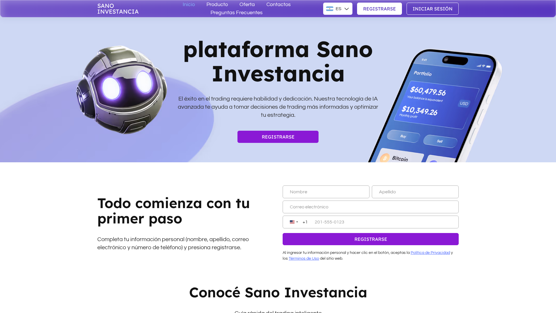 Screenshot of sano-investancia.com
