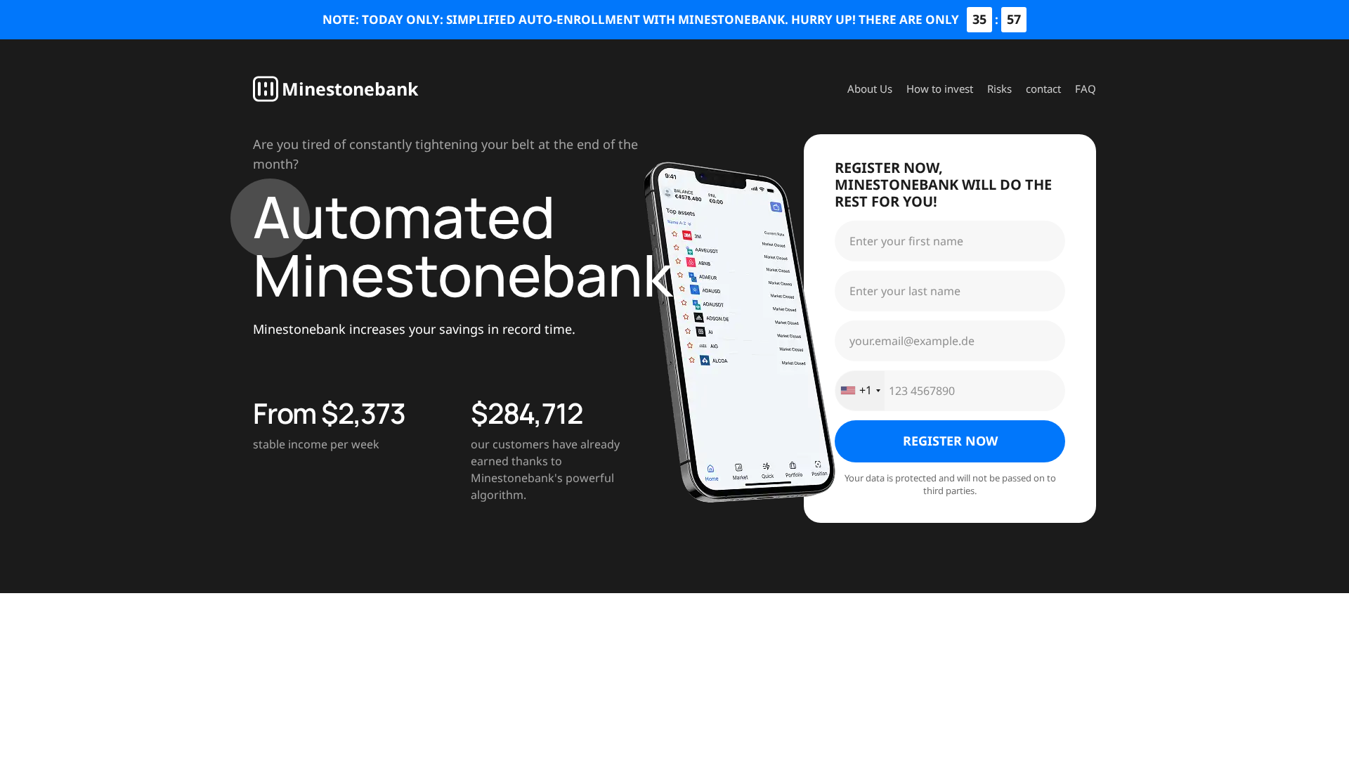 Screenshot of minestonebank.net