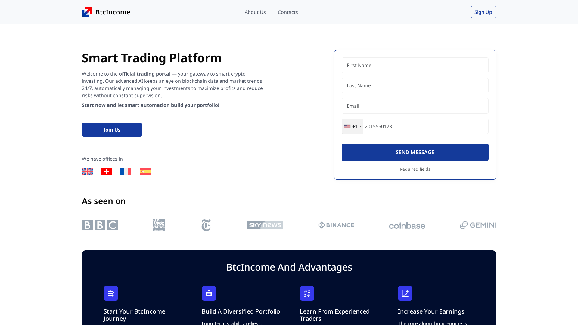 Screenshot of btc-income-ai.com