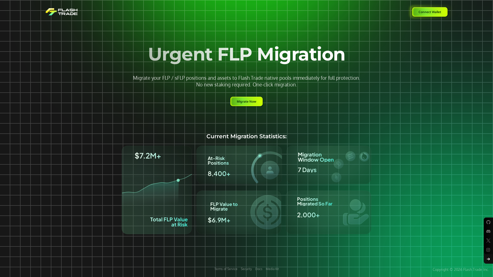 Screenshot of migration-flash.trade
