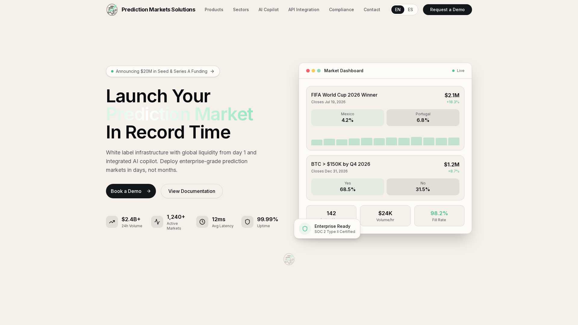 Screenshot of predictionmarkets.market