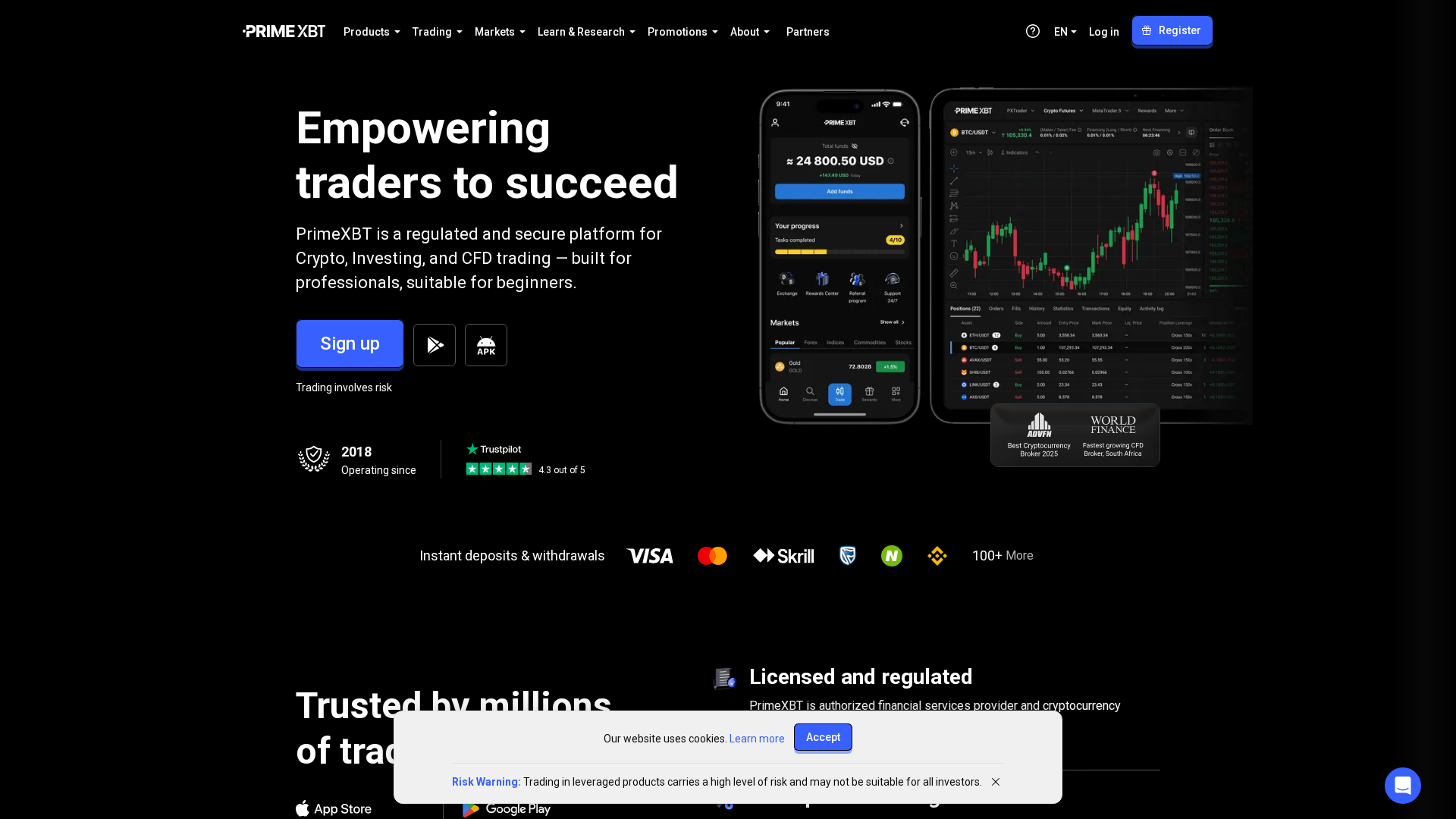 Screenshot of primexbt-broker.com