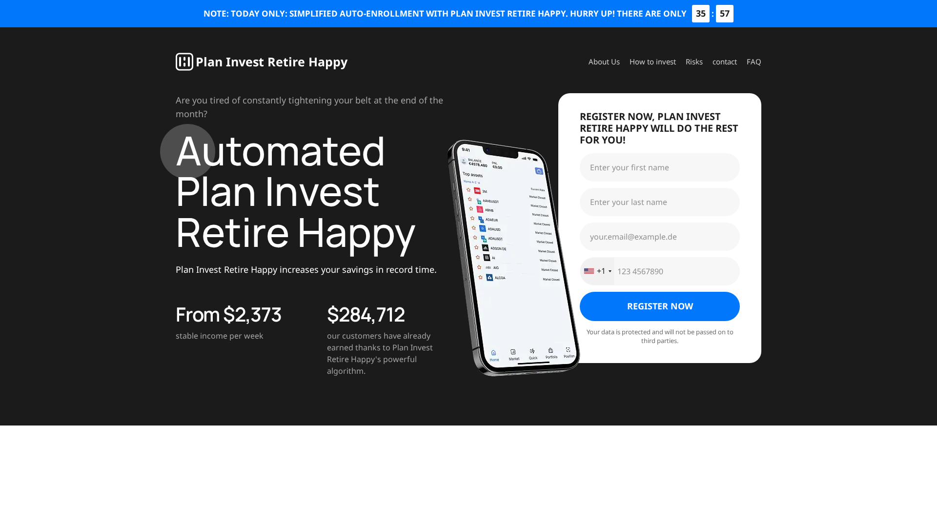 Screenshot of planinvestretirehappy.com