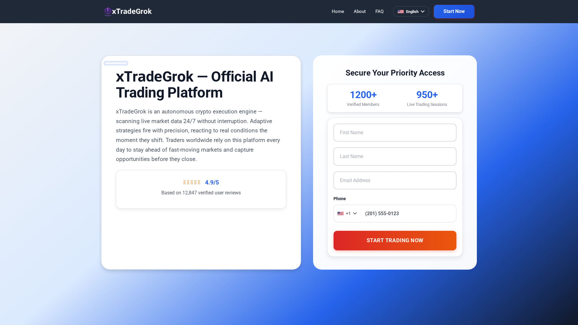 Screenshot of xtradegrok-ai.com