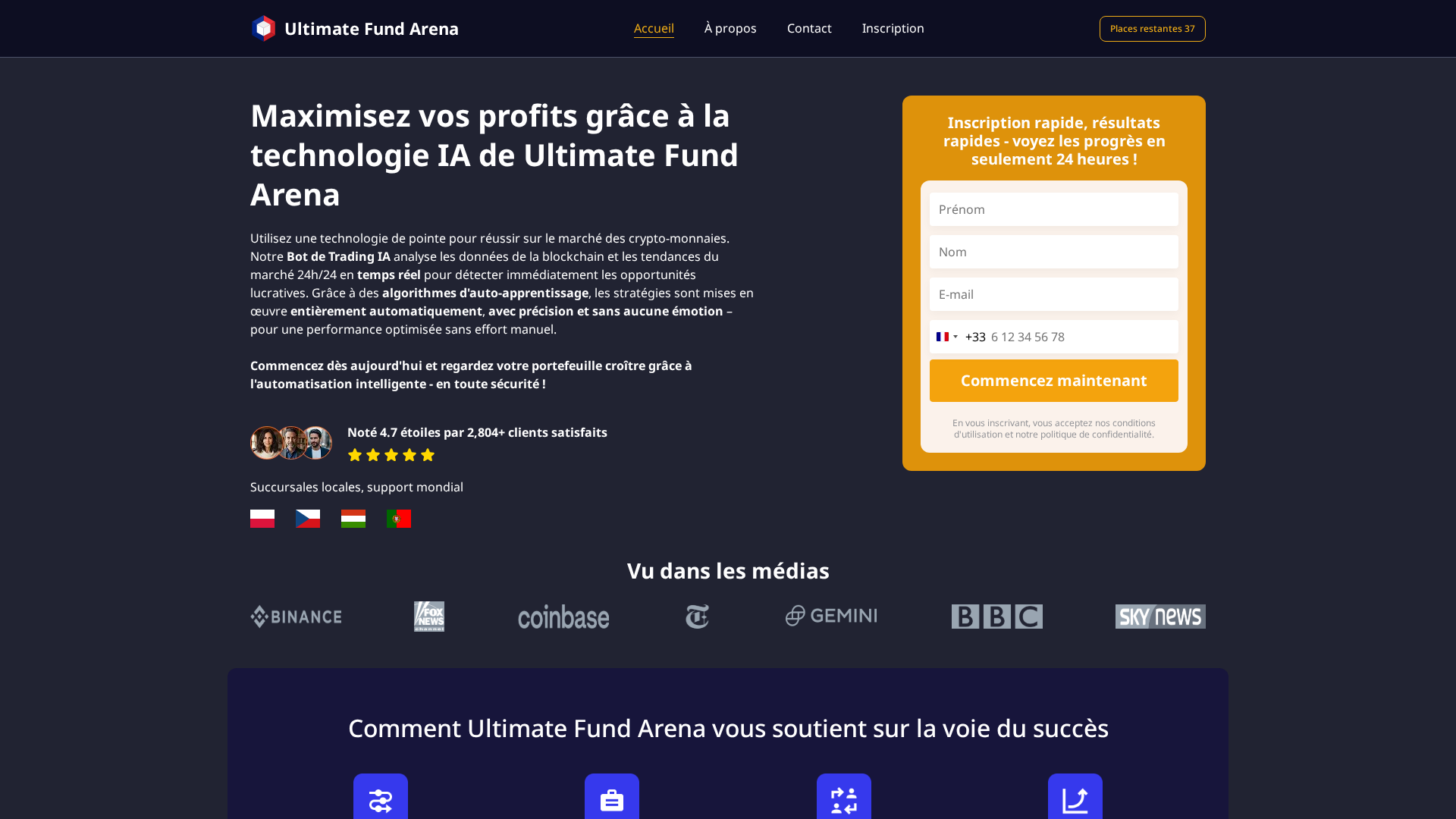 Screenshot of ultimate-fund-arena-fr.com