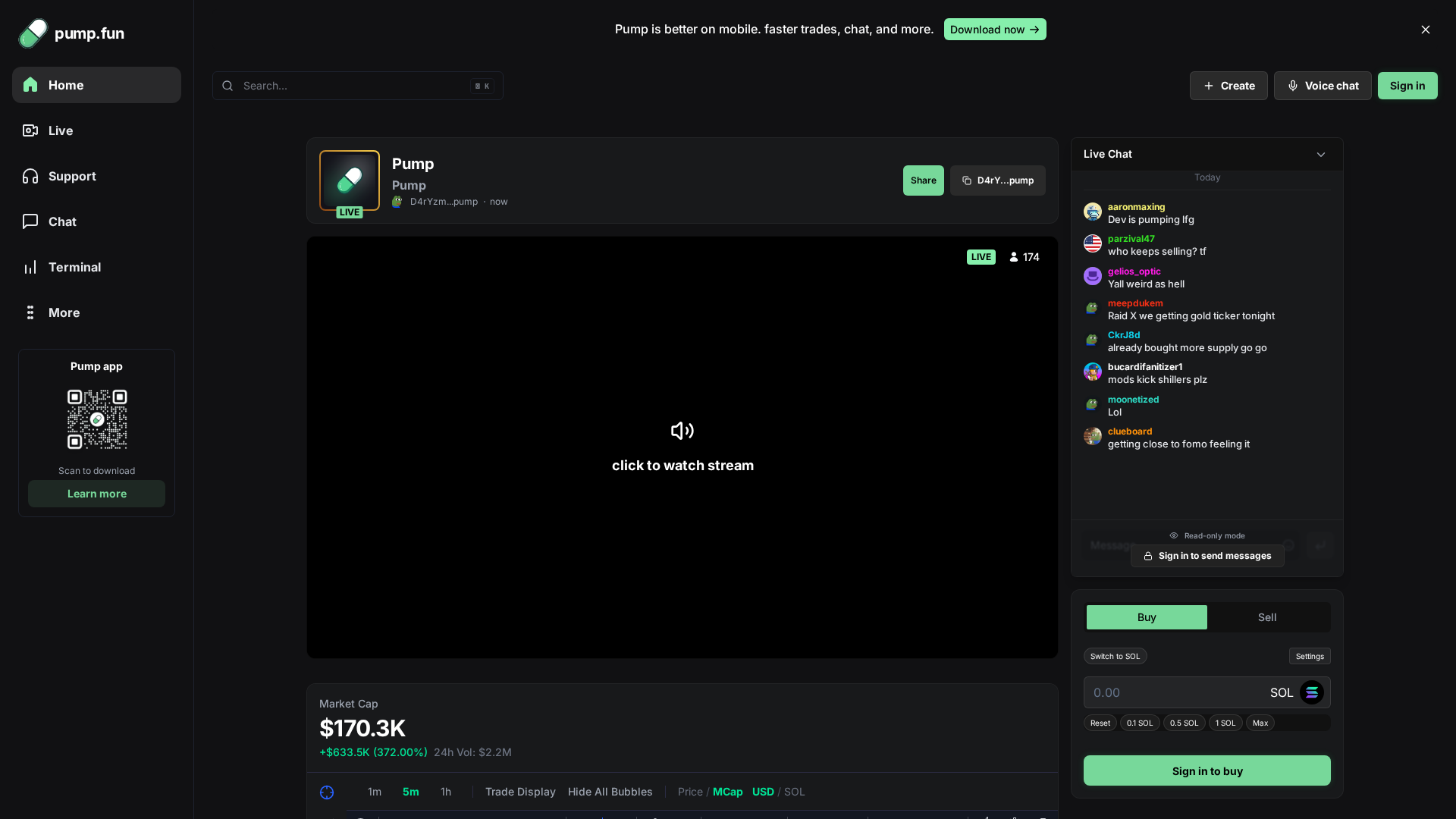 Screenshot of pumplivestreamshub.fun