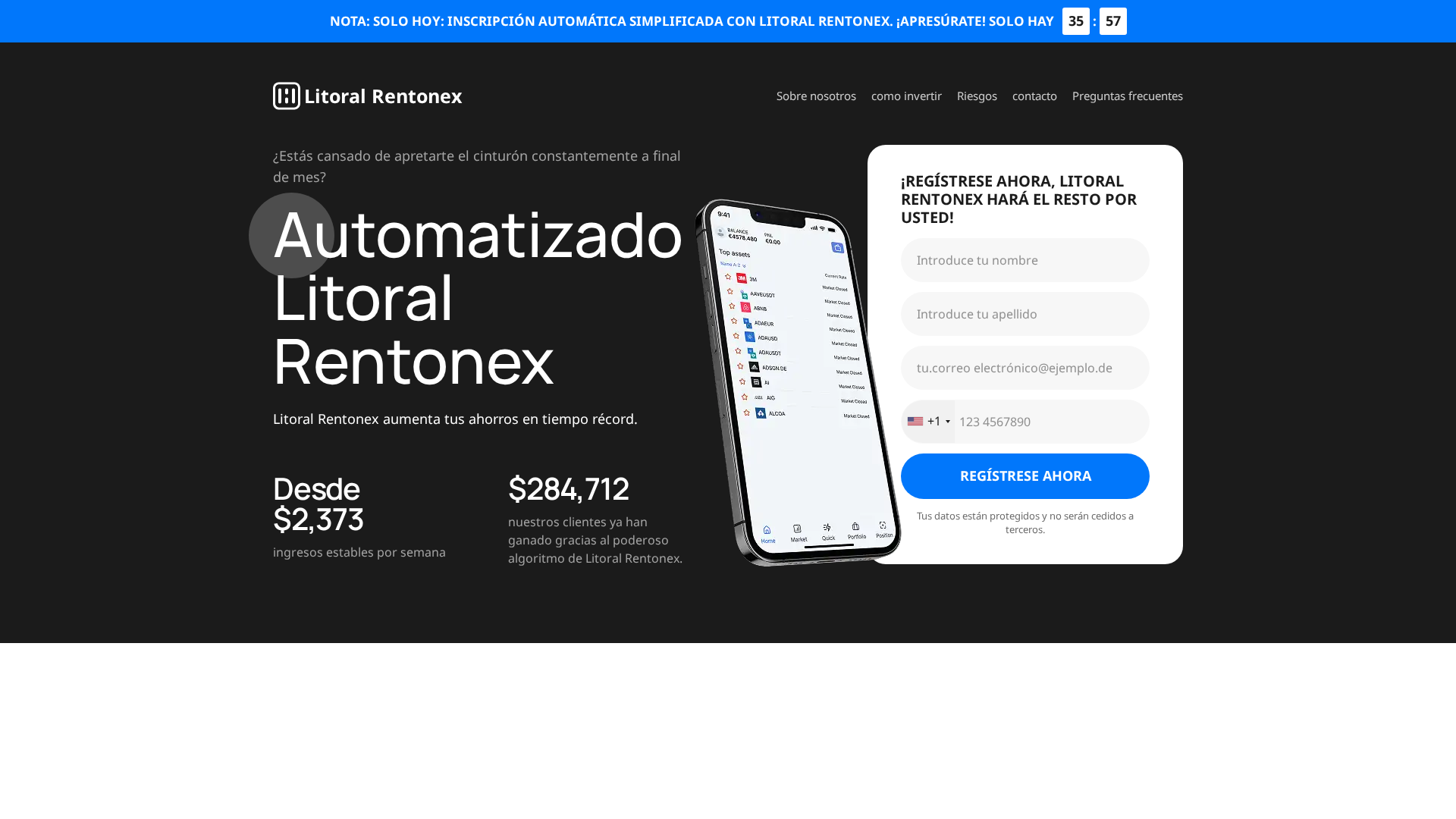 Screenshot of litoralrentonex.net