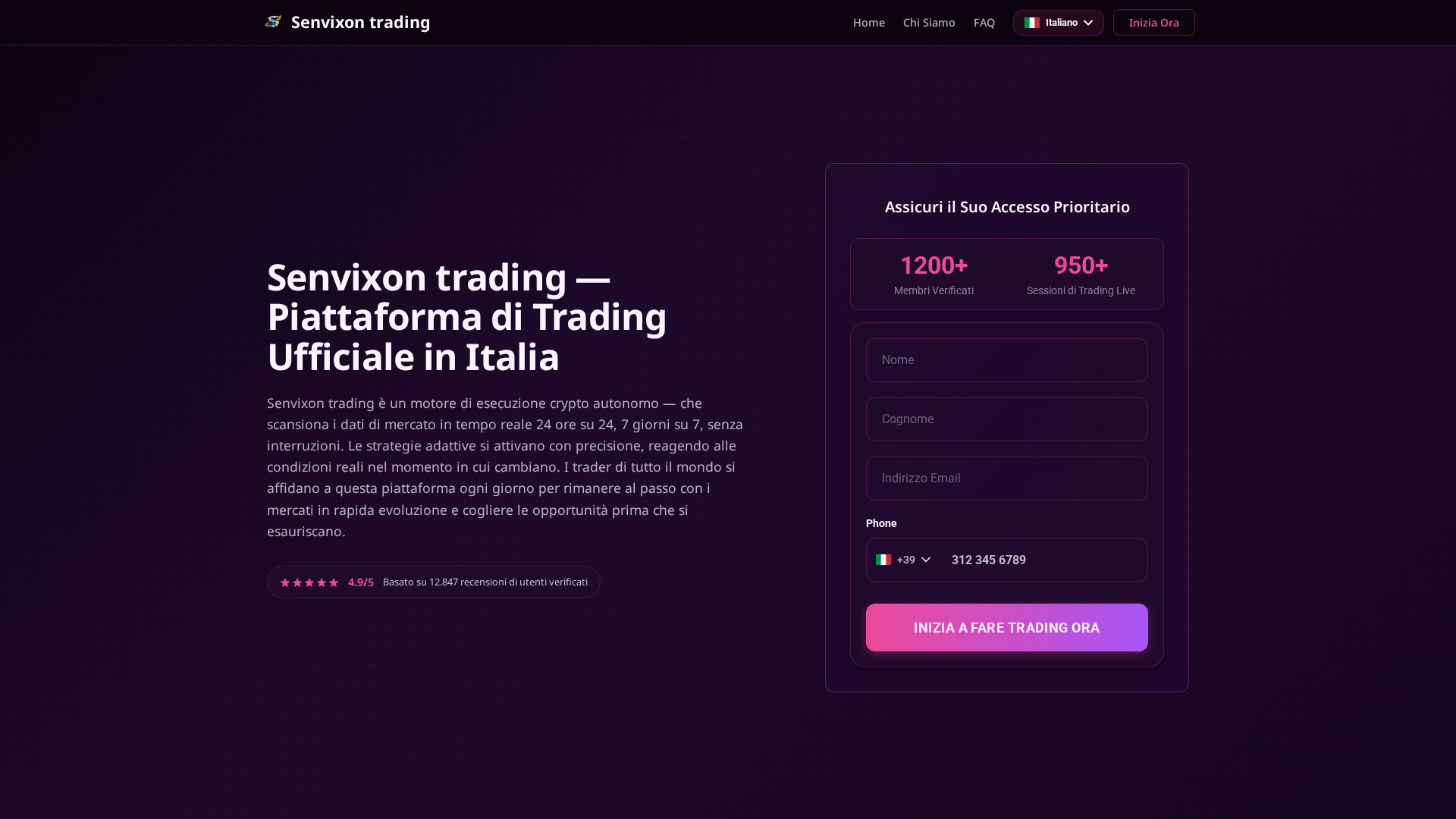 Screenshot of senvixon-trading.com