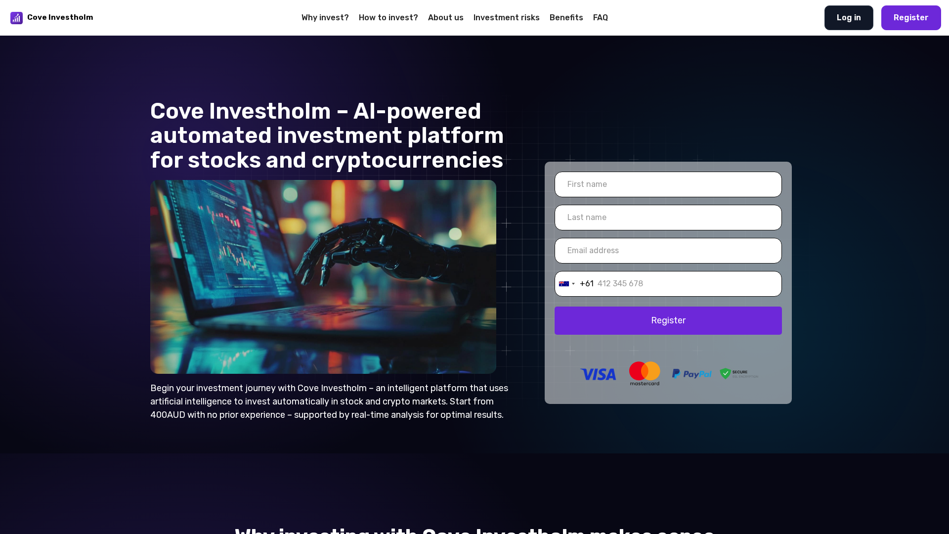 Screenshot of cove-investholm.org
