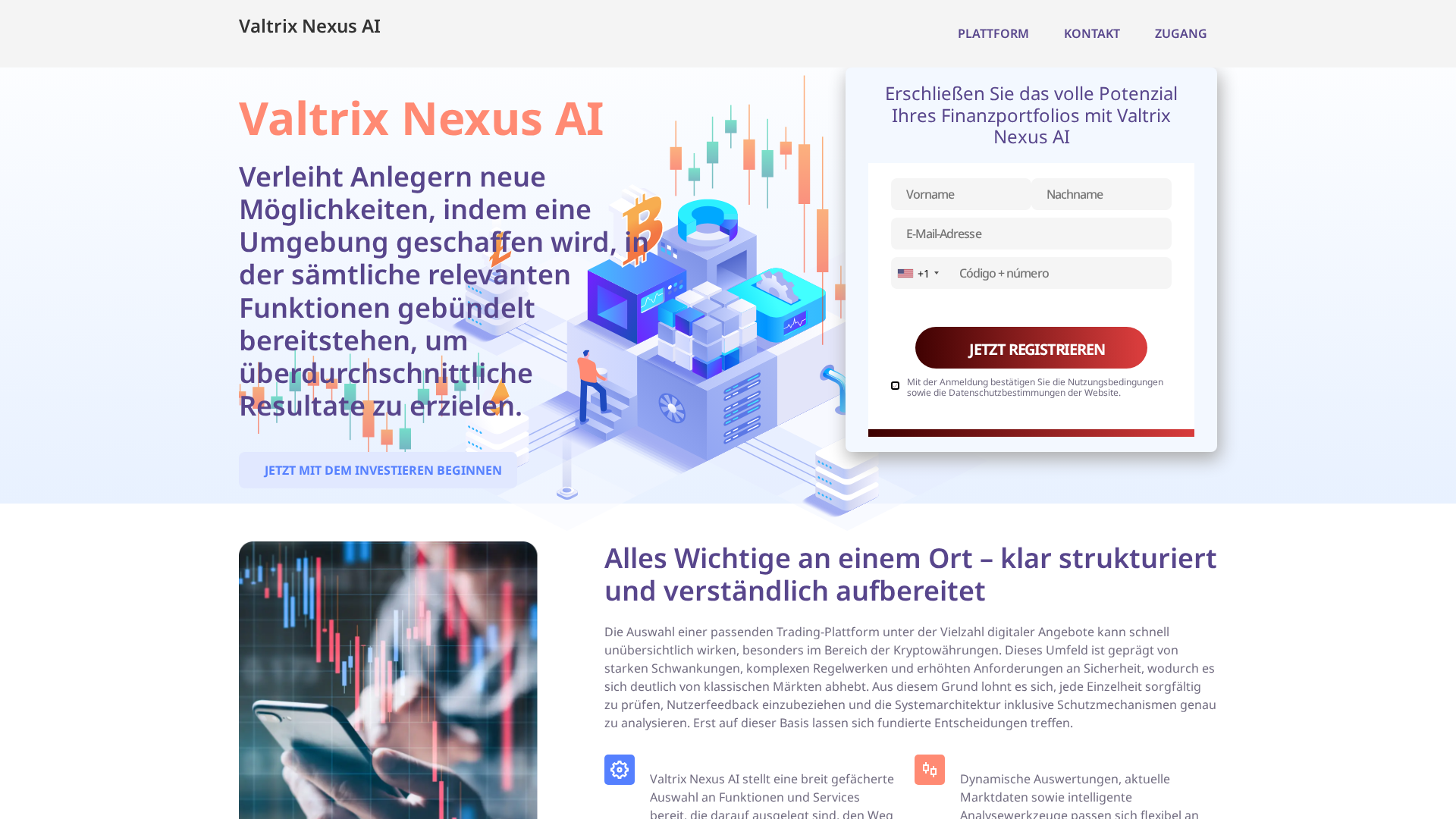 Screenshot of valtrix-nexus-ai.com.de