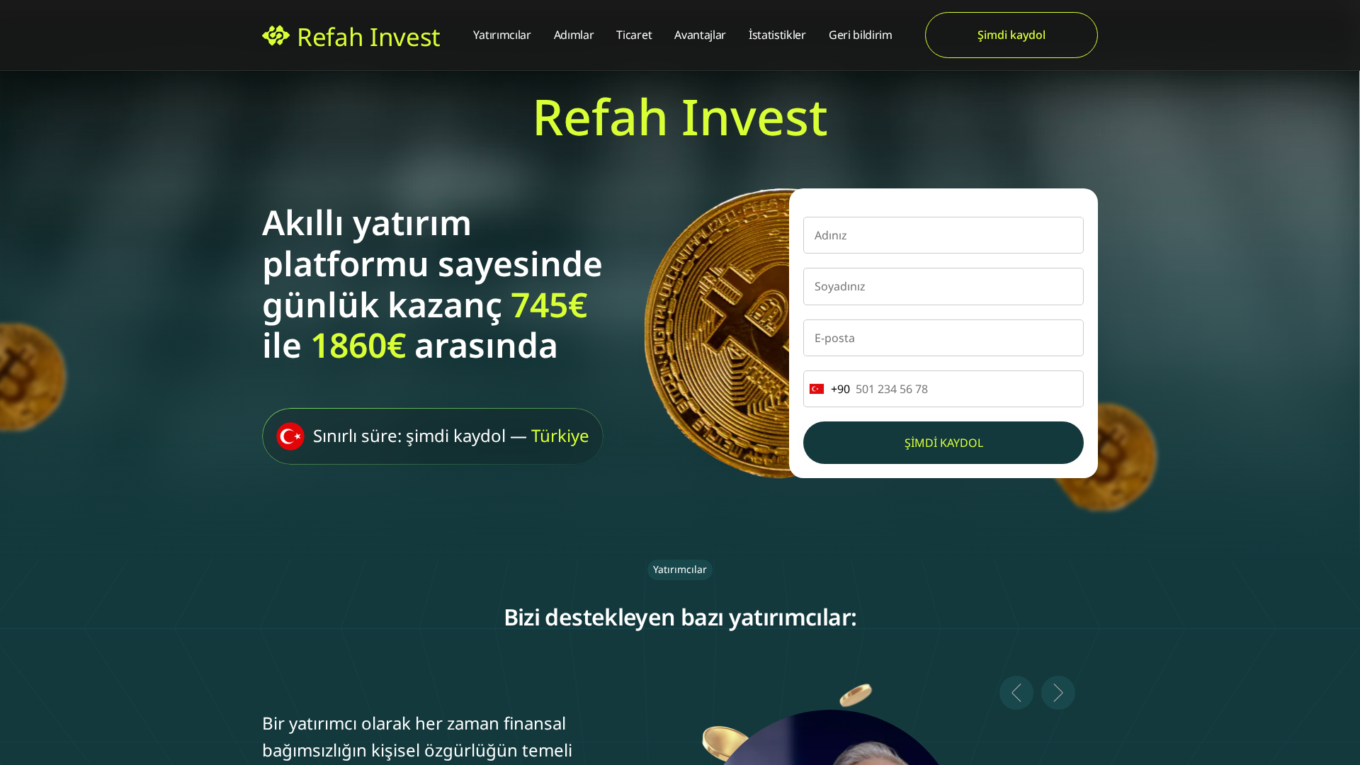 Screenshot of refah-invest.com