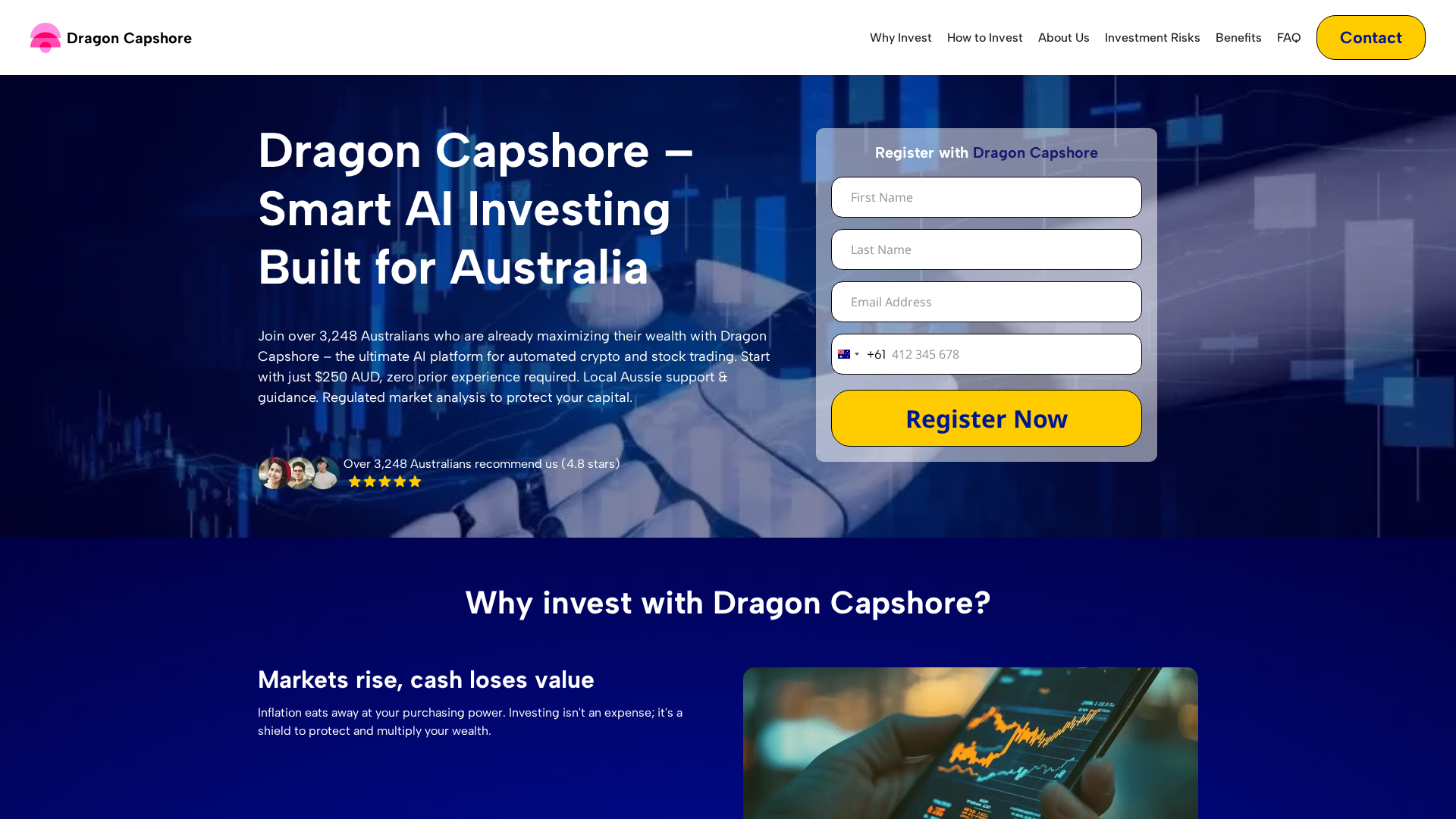 Screenshot of dragoncapshore.net