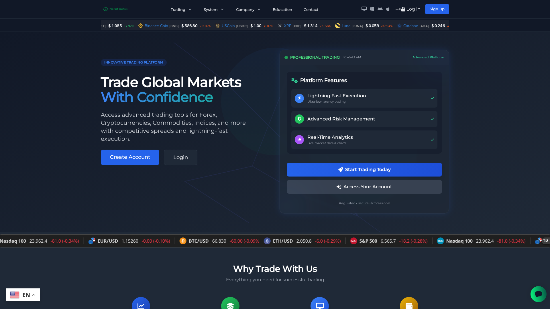 Screenshot of fenrustcapitals.com