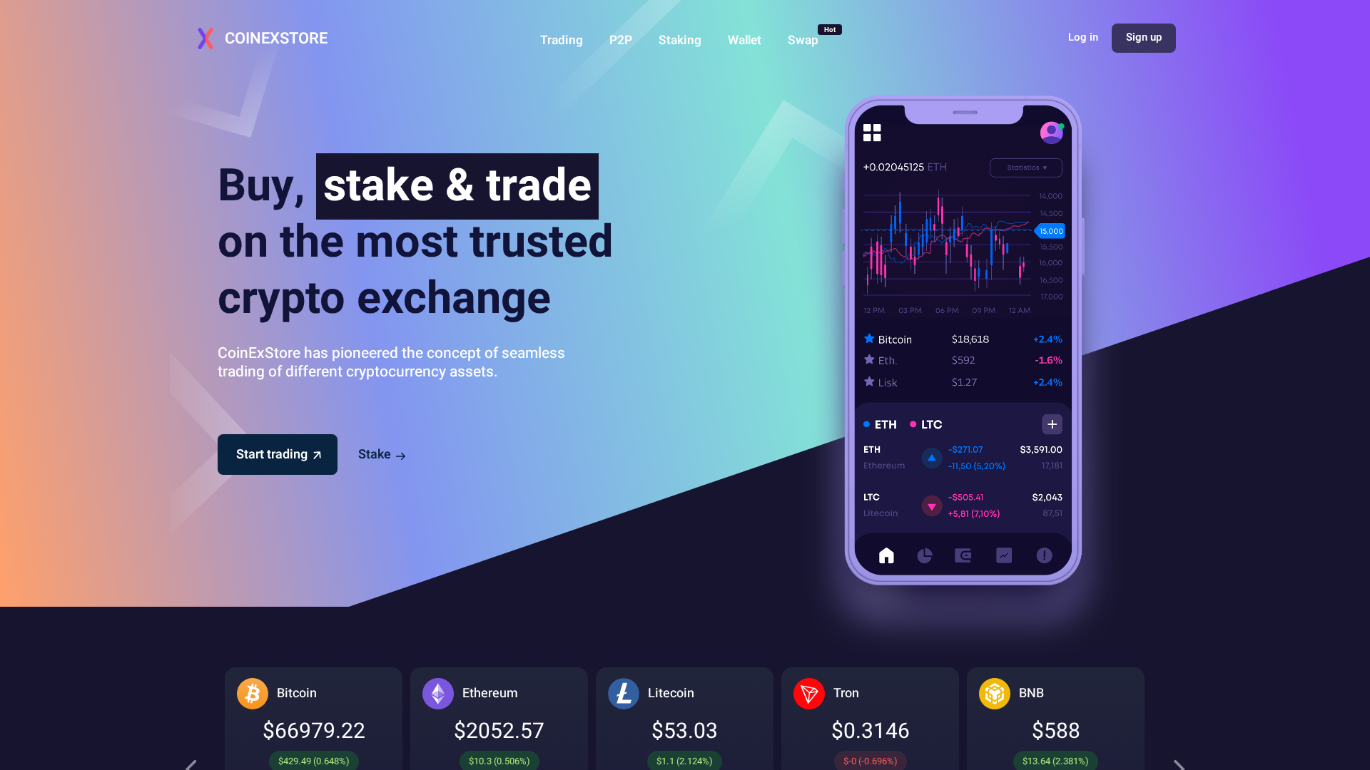 Screenshot of coinexstore.com