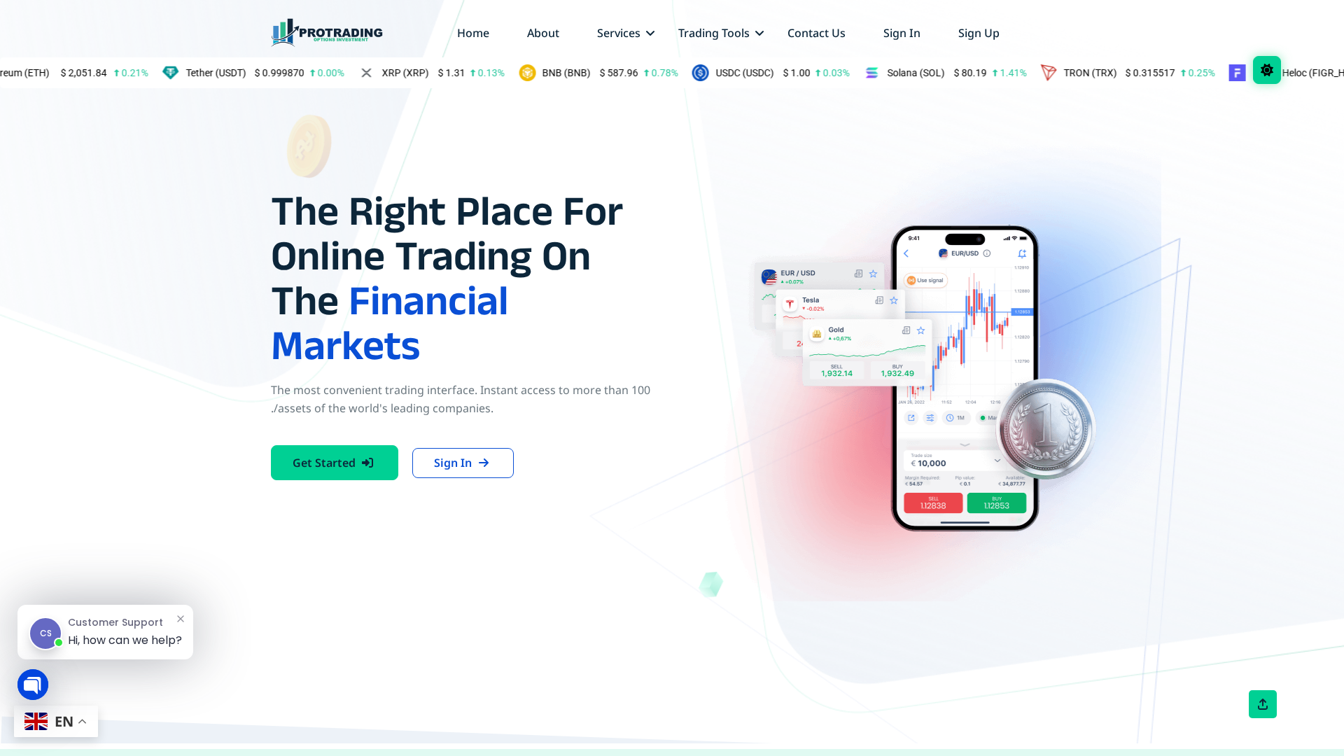 Screenshot of protrading-options.com