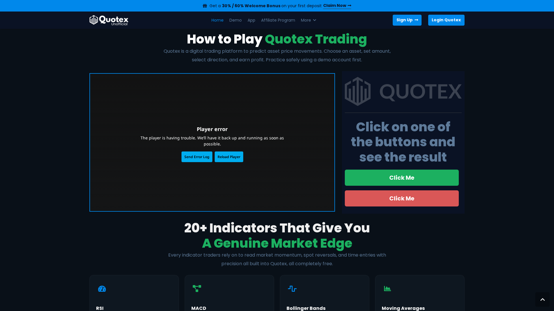 Screenshot of quotexx.com.in