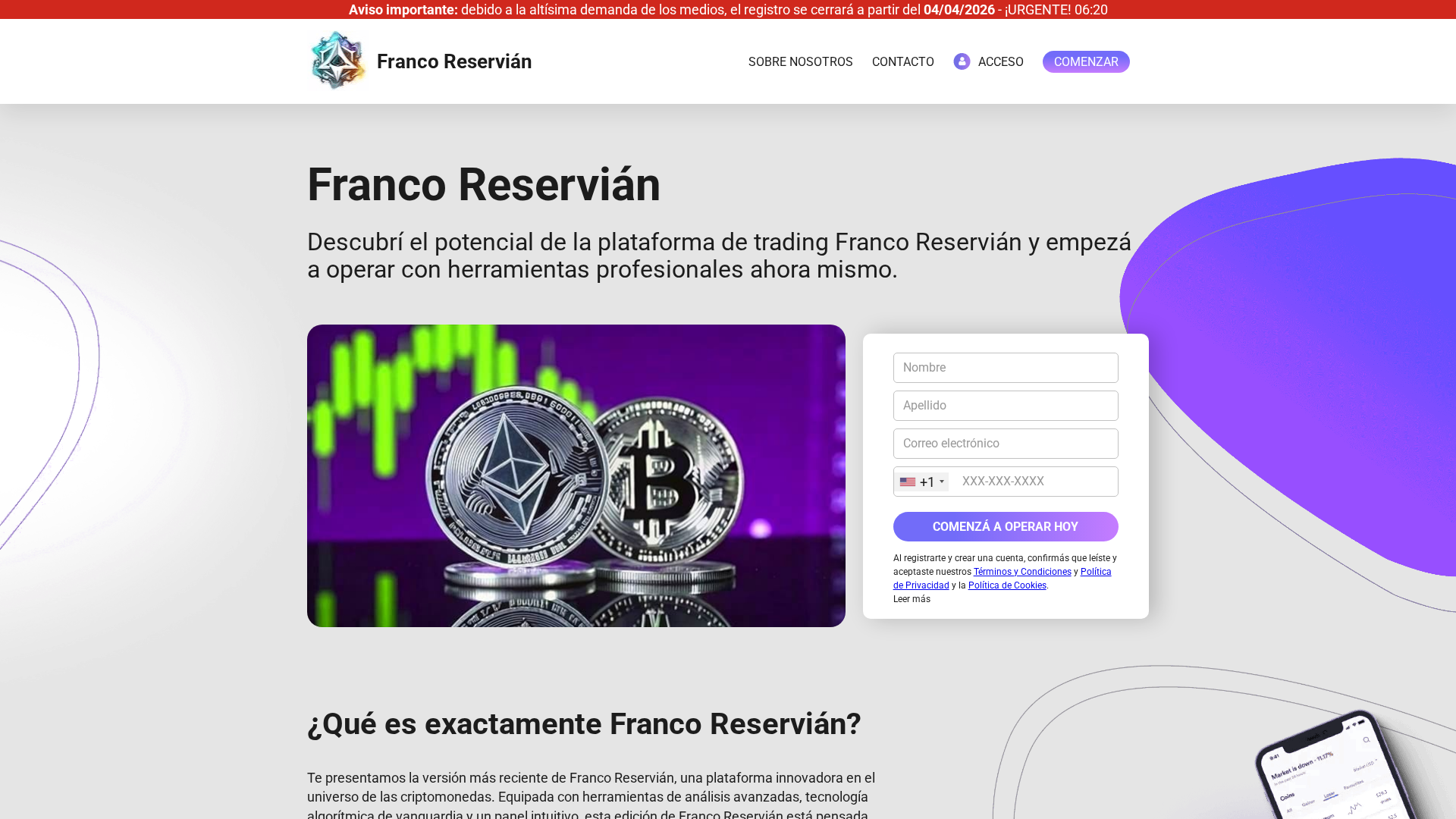 Screenshot of francoreservin-ai.com