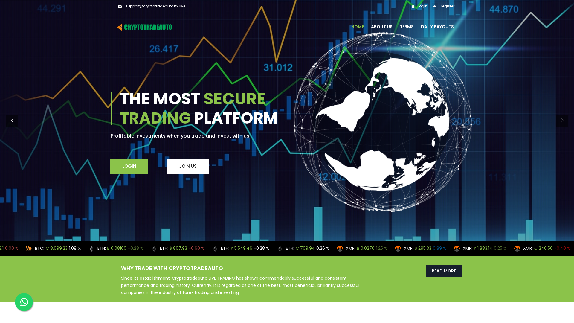 Screenshot of cryptotradeautosfx.live