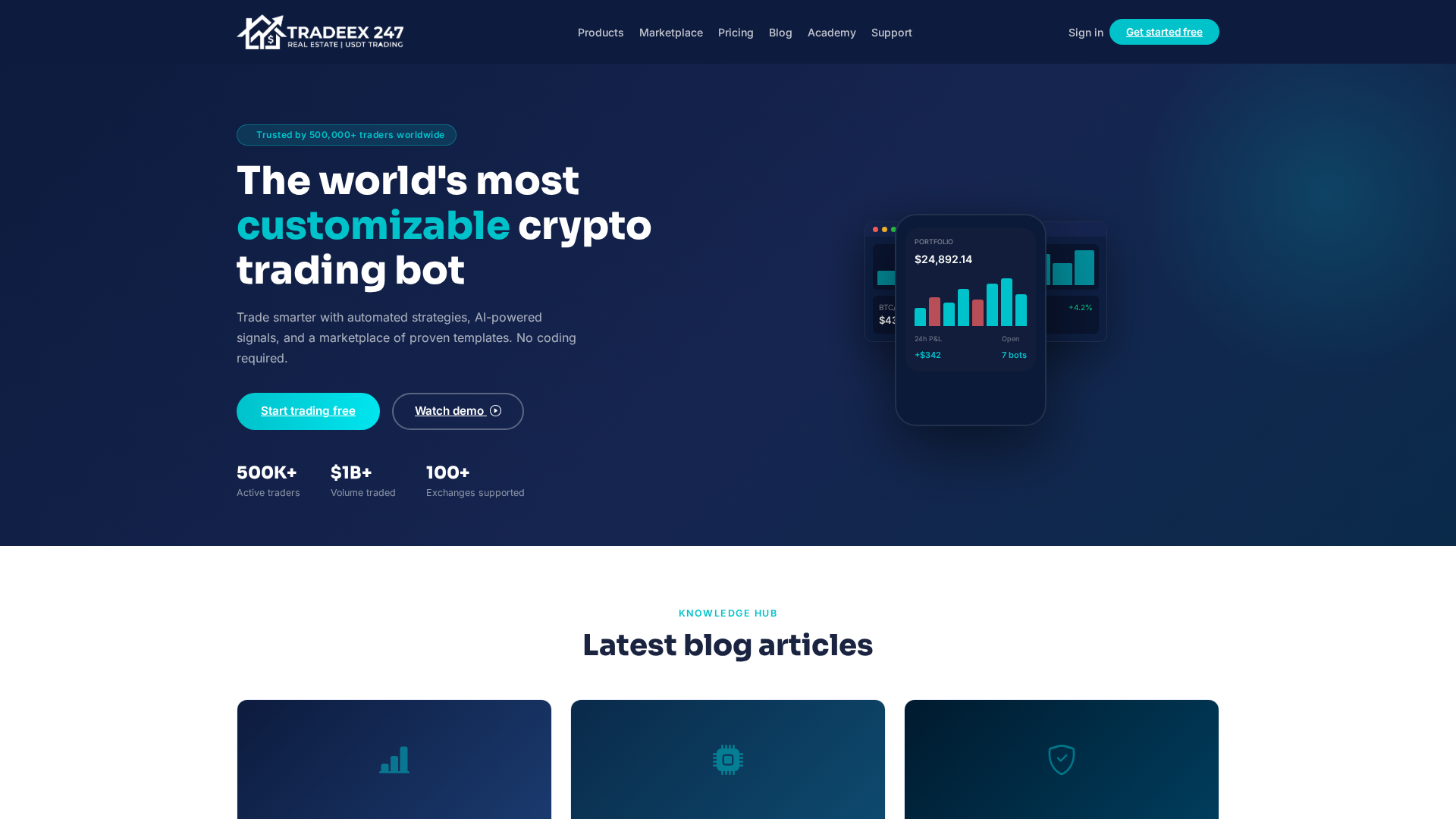 Screenshot of tradeex247.com