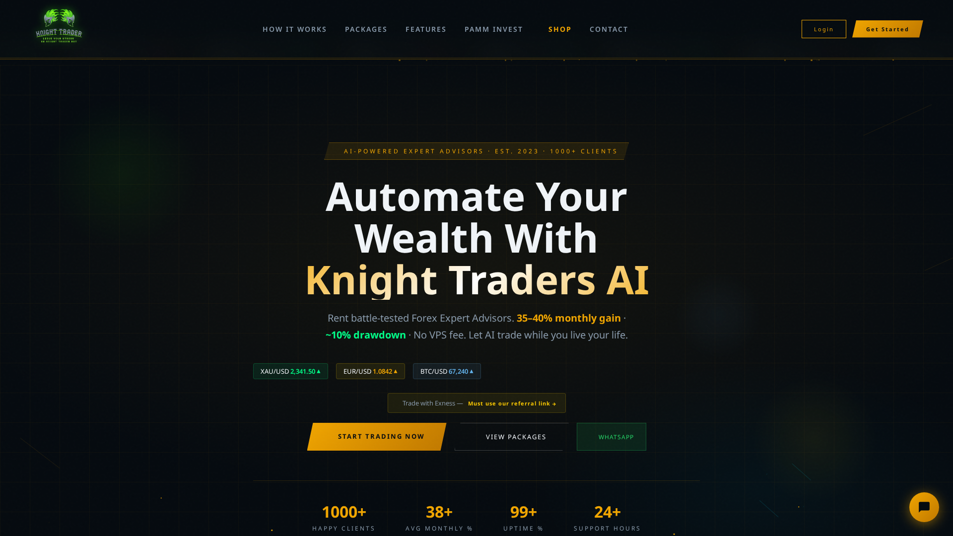 Screenshot of knighttradersai.com