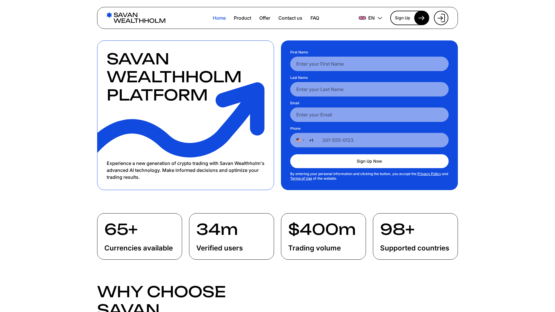 Screenshot of savan-wealthholm.com