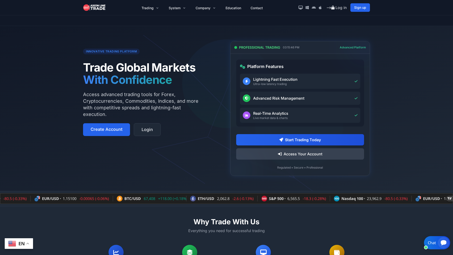 Screenshot of axionlinetrade.com