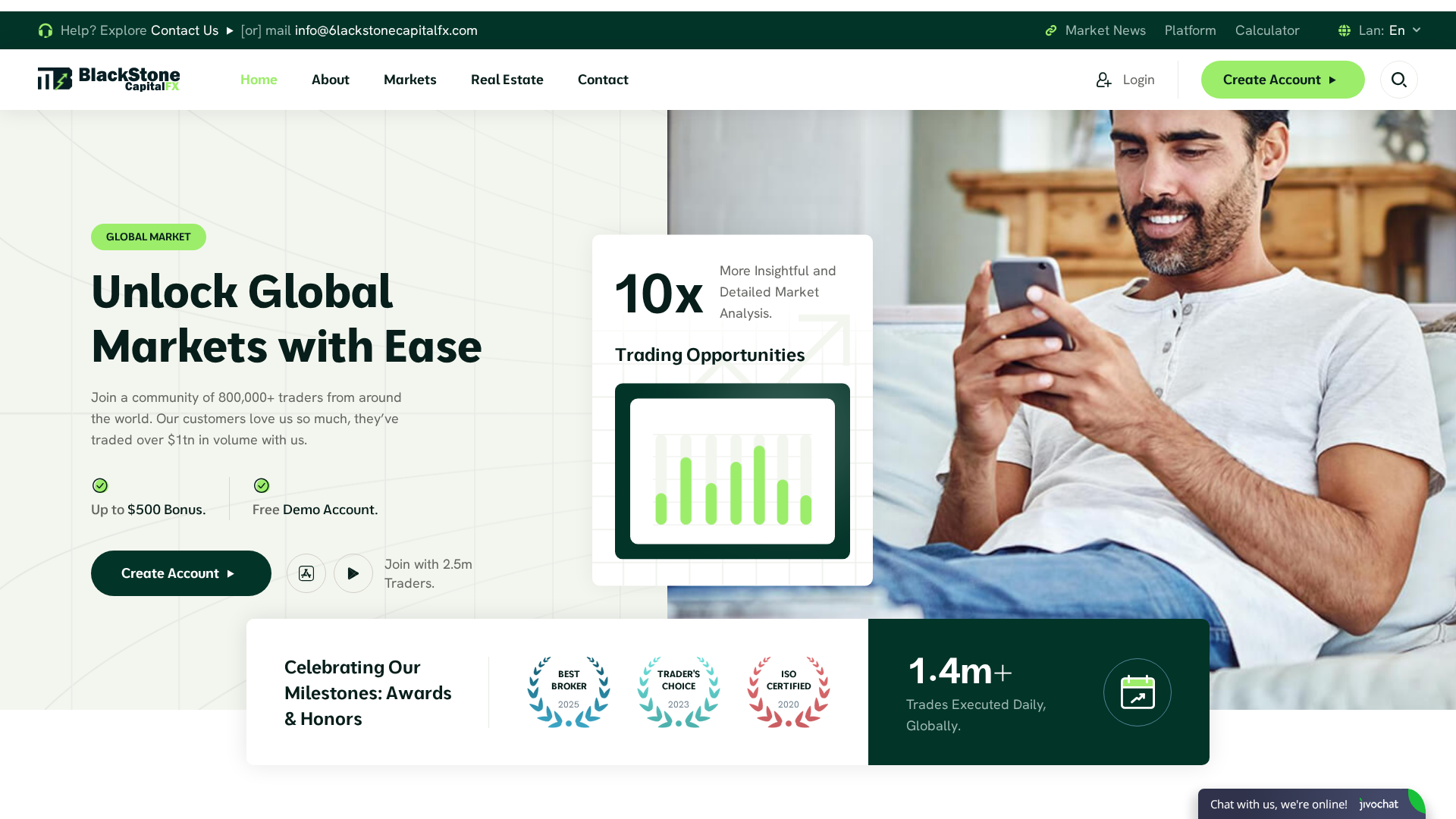 Screenshot of 6lackstonecapitalfx.com