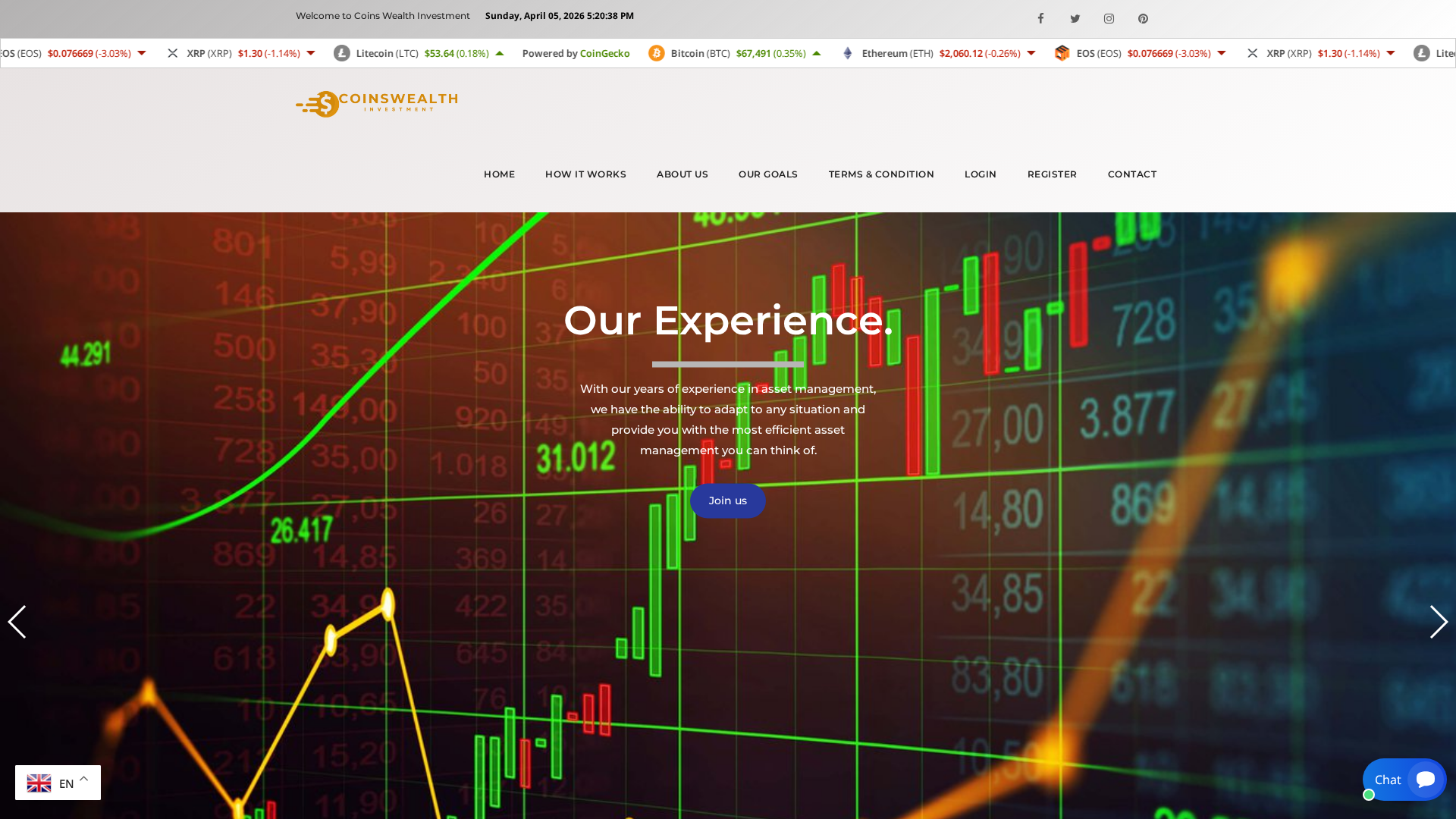 Screenshot of coinswealthinvestments.com