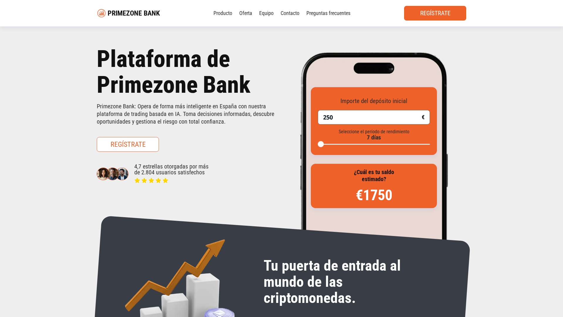 Screenshot of primezonebankia.com