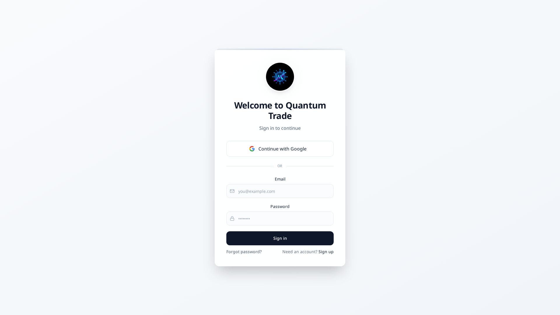 Screenshot of quantum-trade.dev