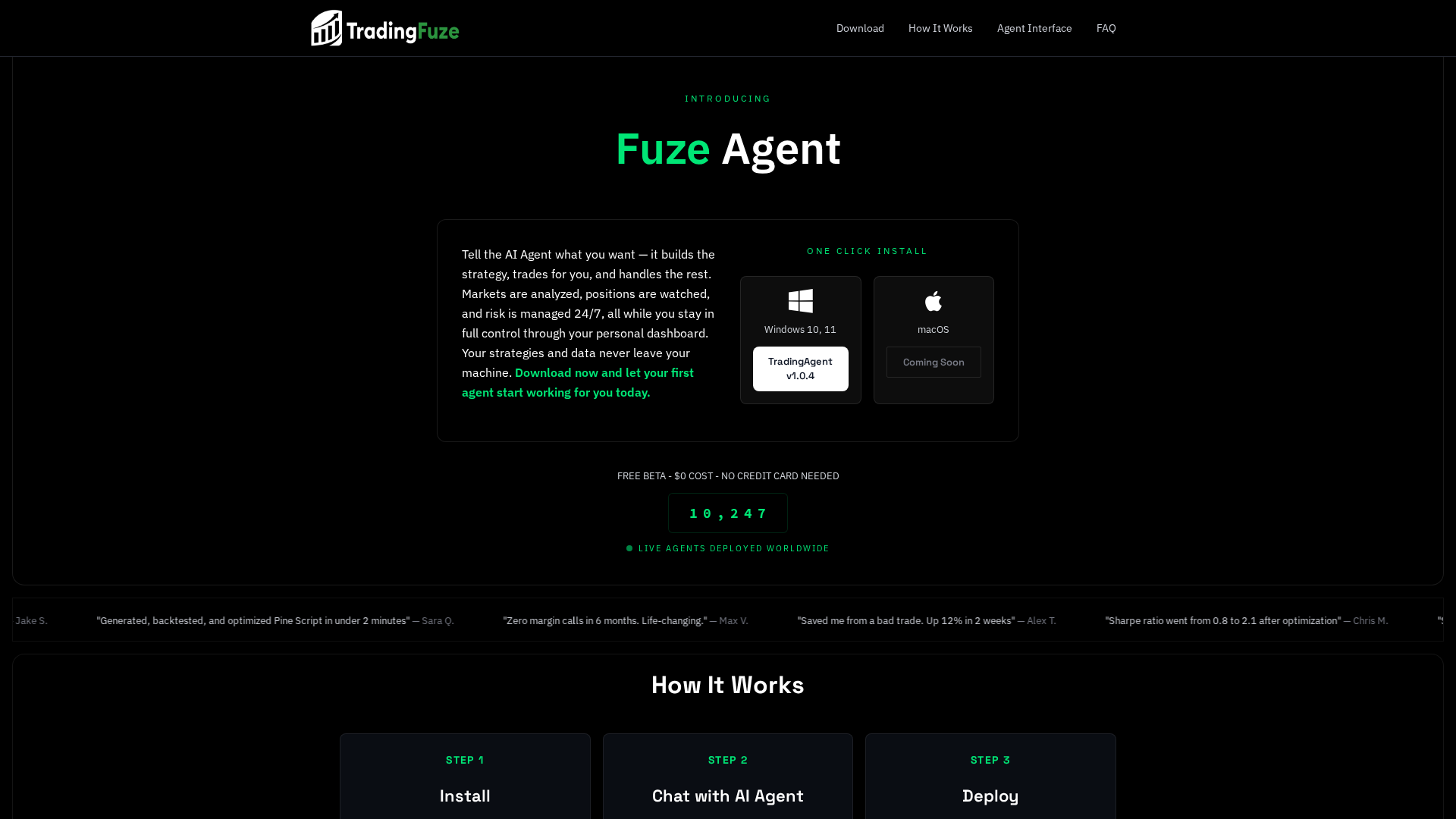 Screenshot of tradingfuze.com