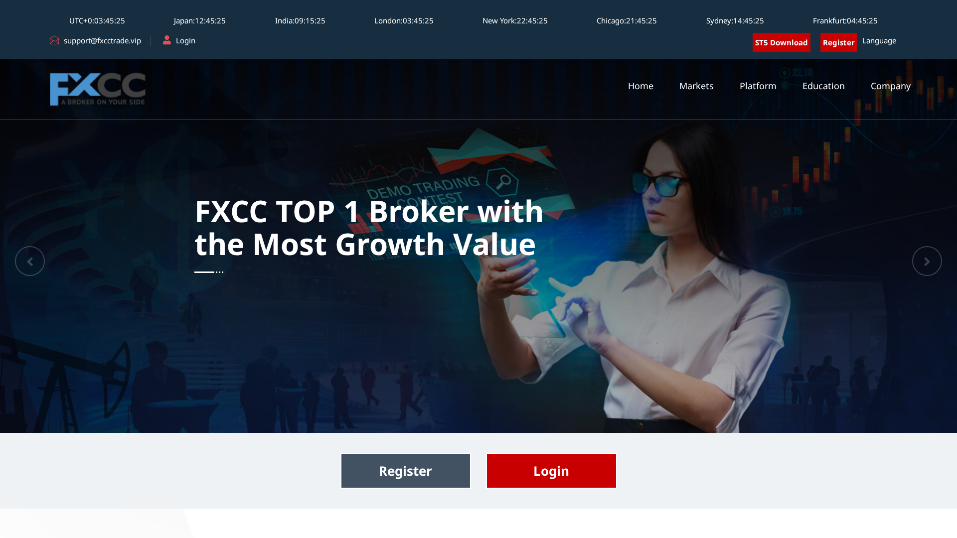 Screenshot of fxcctrade.com
