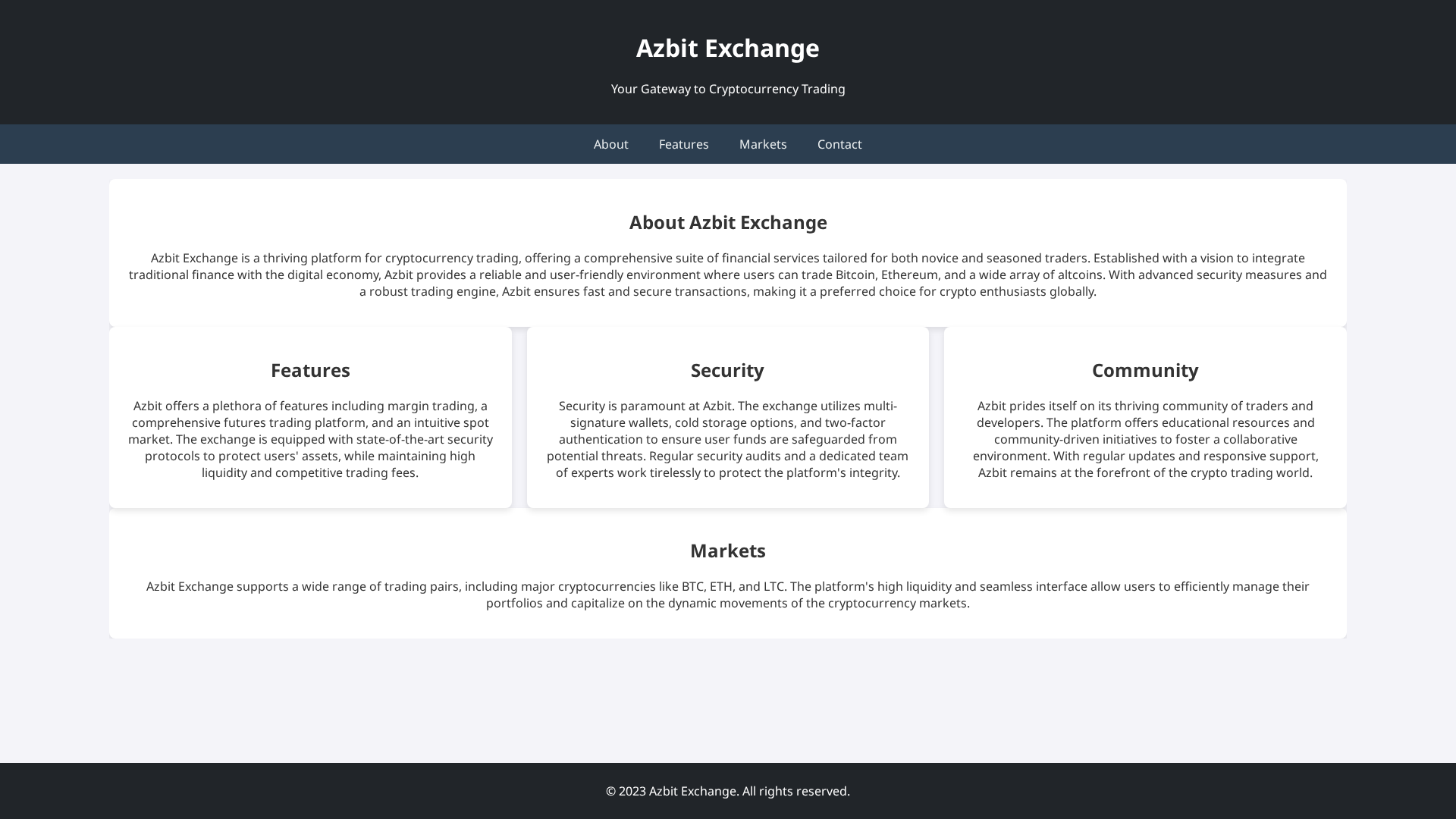Screenshot of azbitexchanges.live
