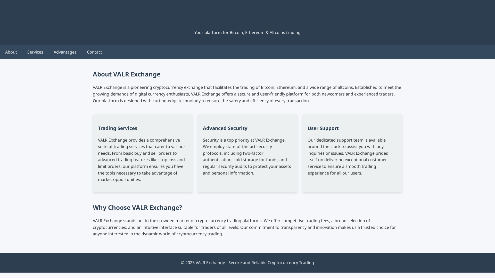 Screenshot of valrexchanges.live