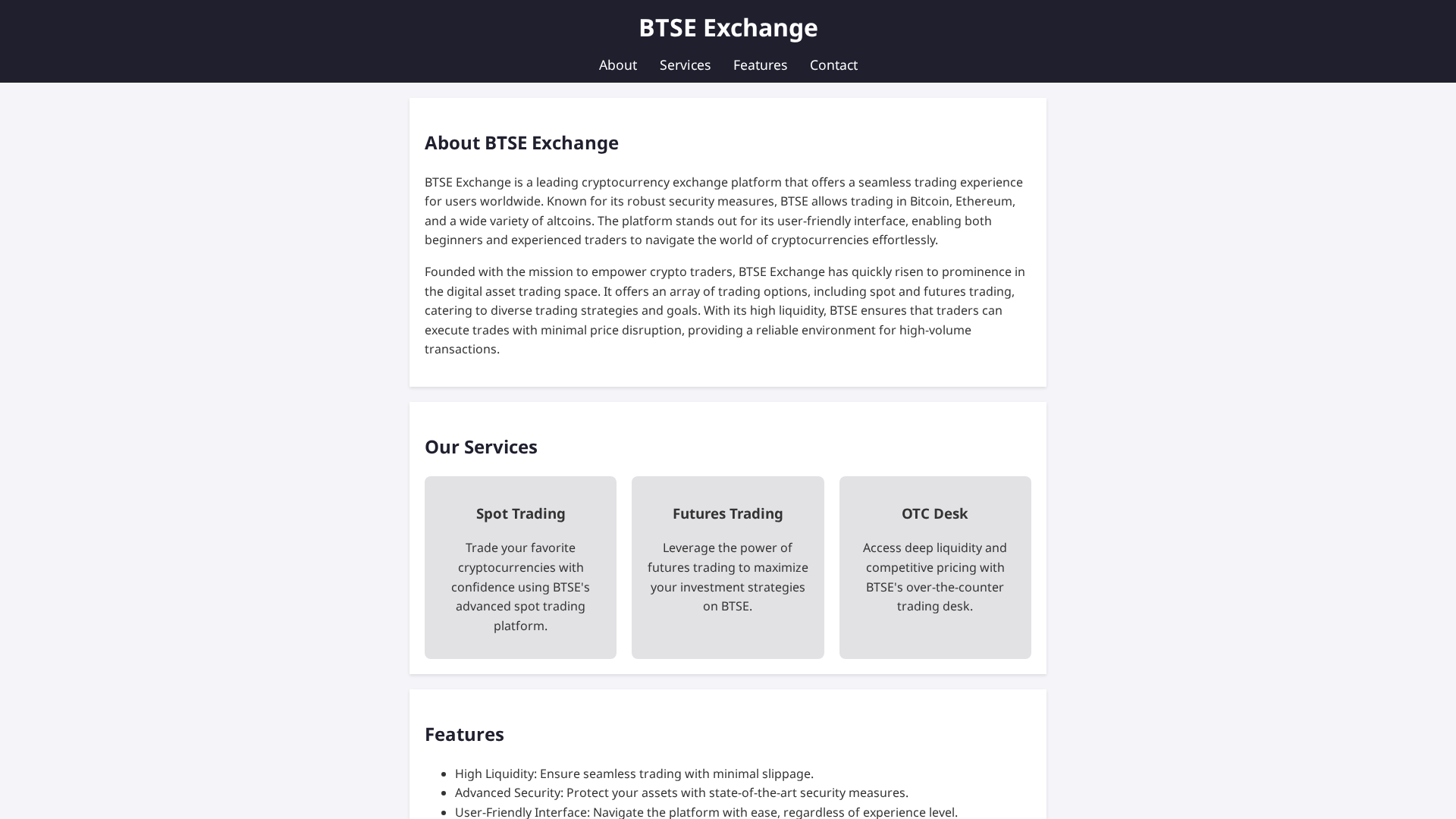 Screenshot of btseexchanges.live