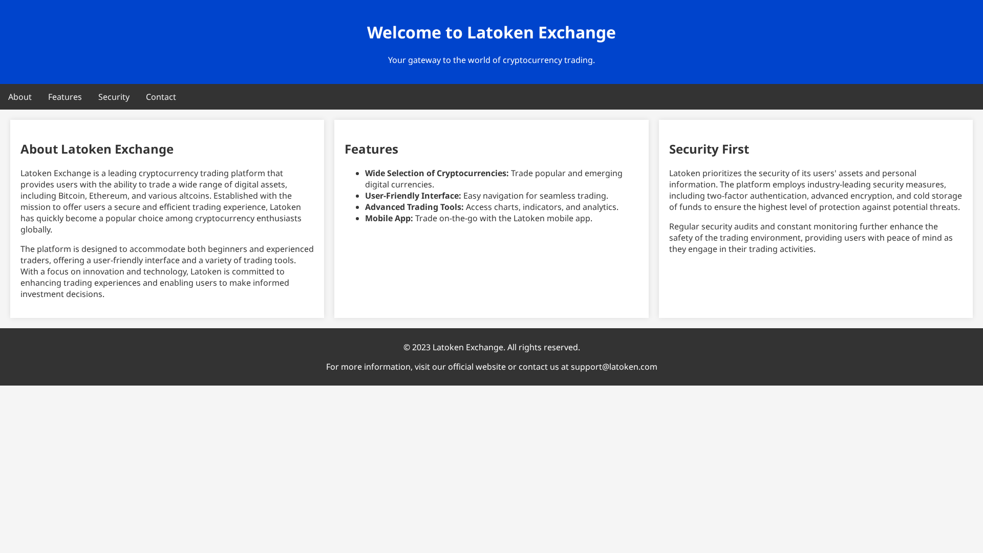 Screenshot of latokenexchanges.live