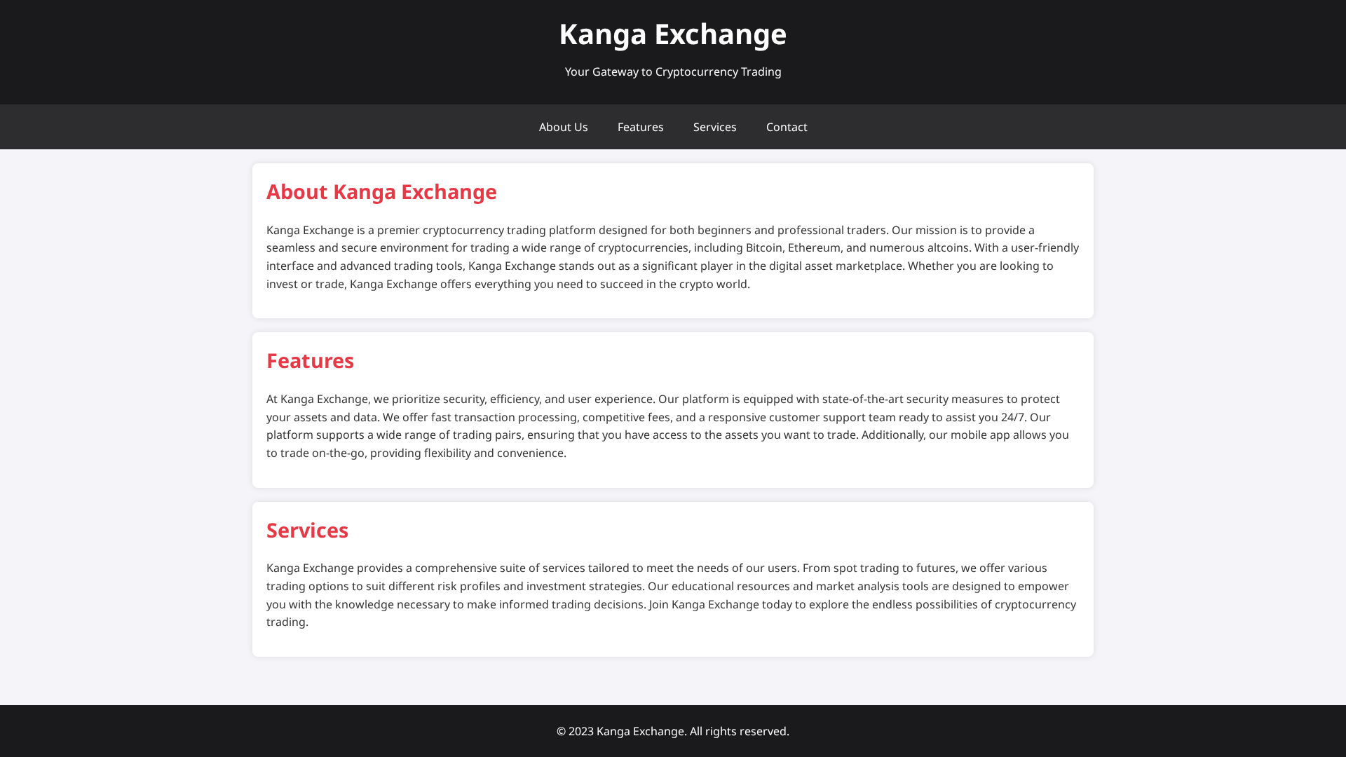 Screenshot of kangaexchanges.live