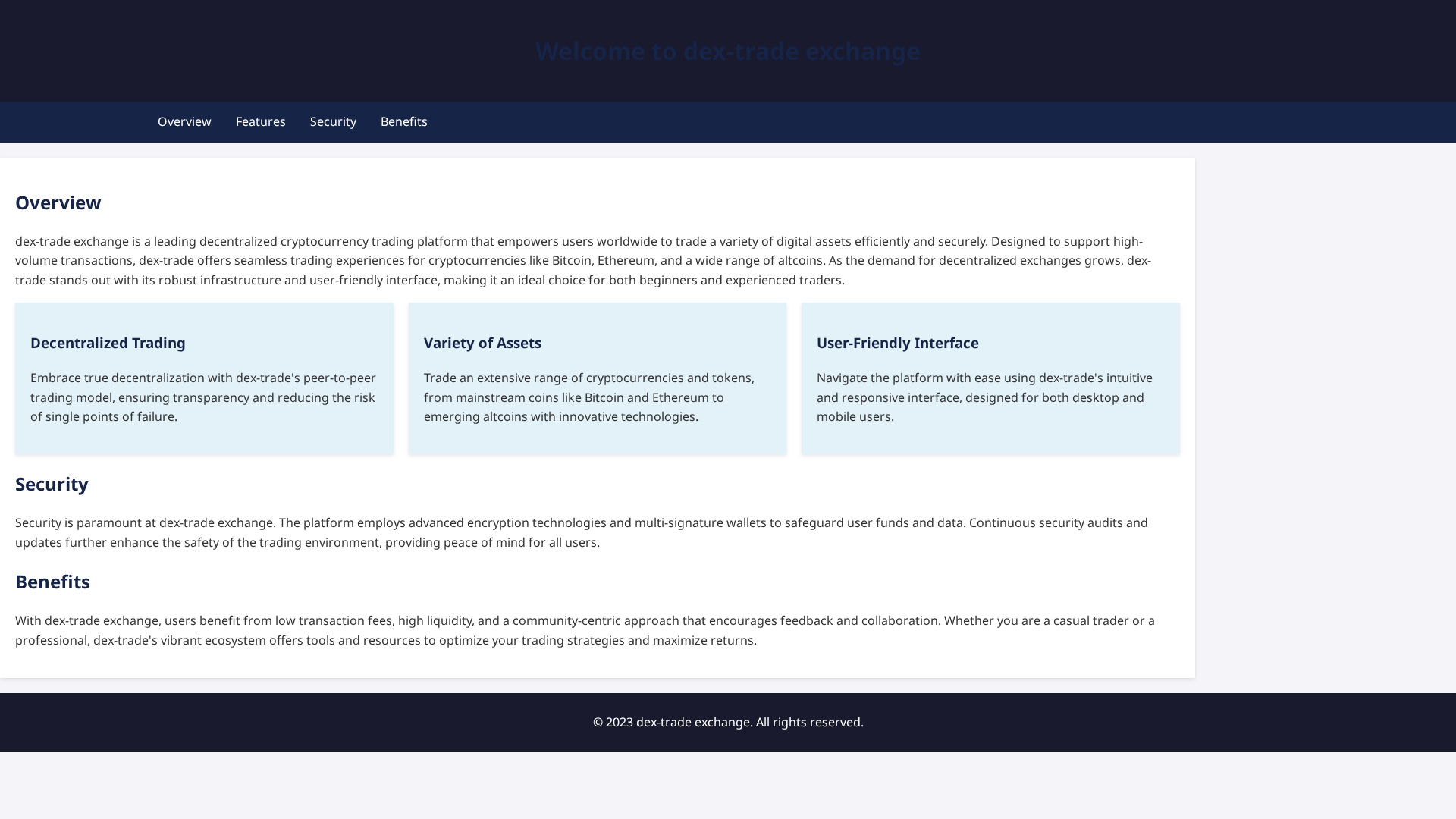 Screenshot of dex-tradeexchanges.live