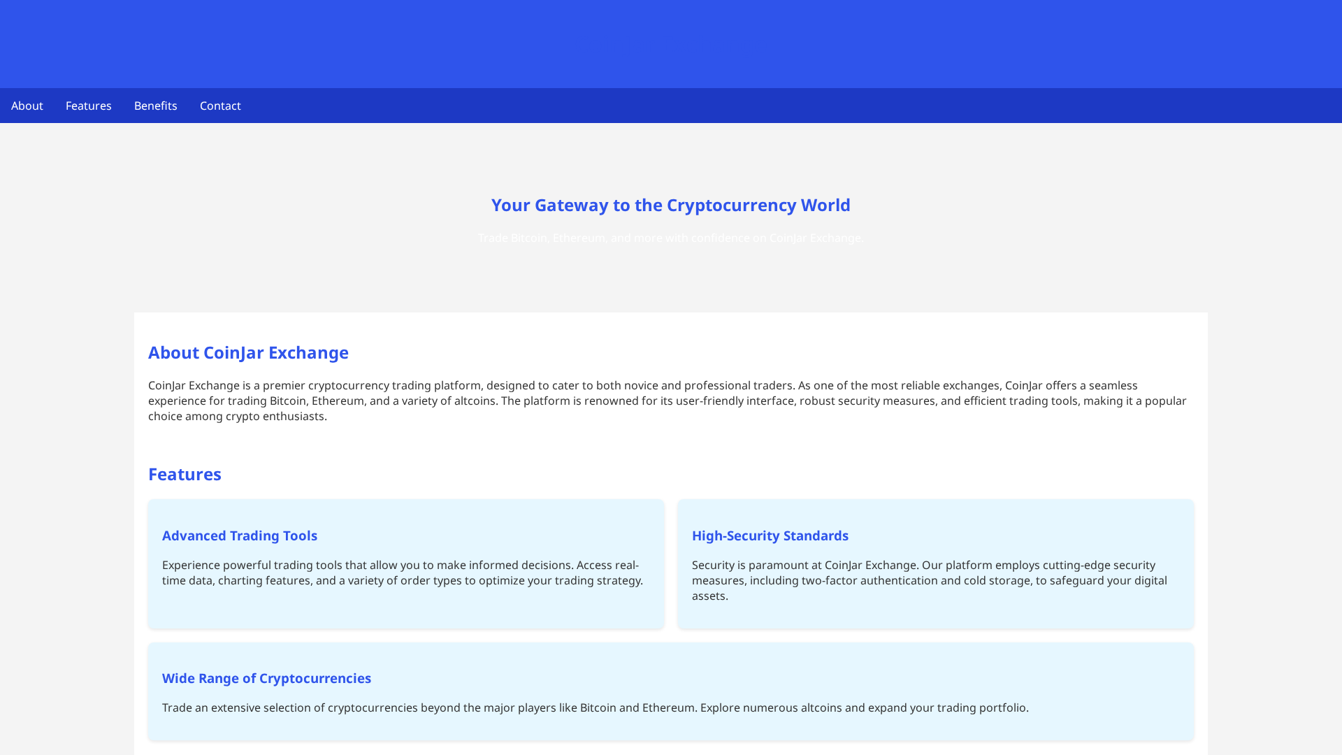 Screenshot of coinjarexchanges.live