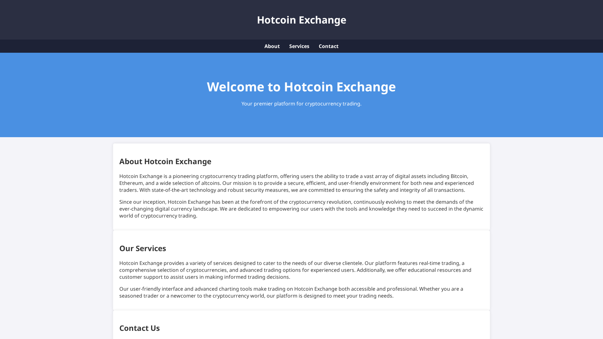Screenshot of hotcoinexchanges.live