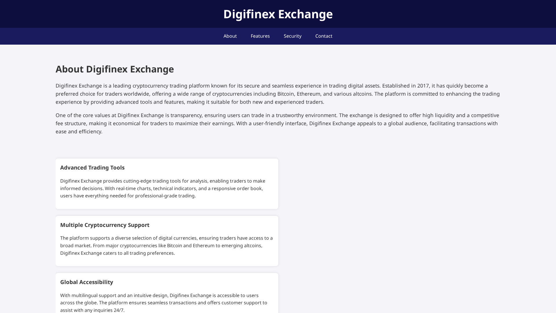 Screenshot of digifinexexchanges.live