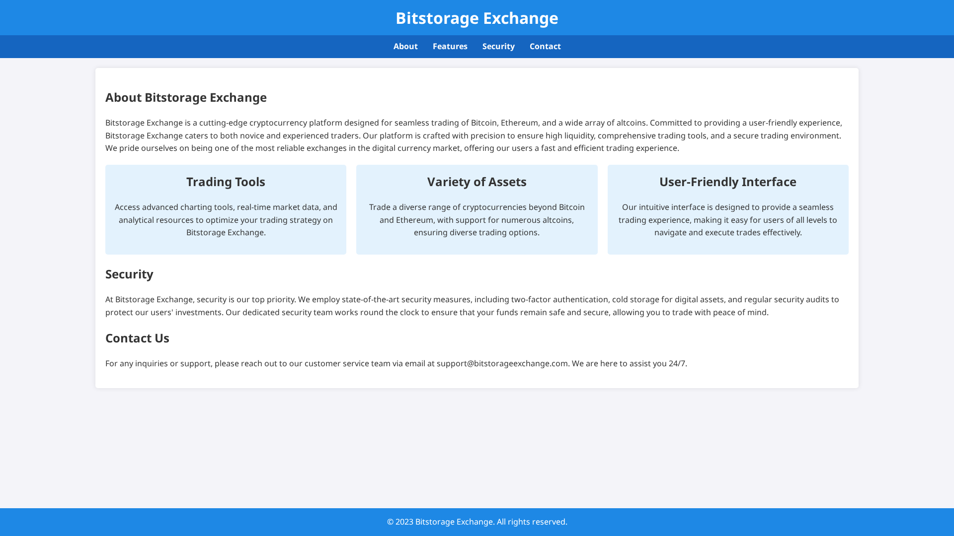Screenshot of bitstorageexchanges.live
