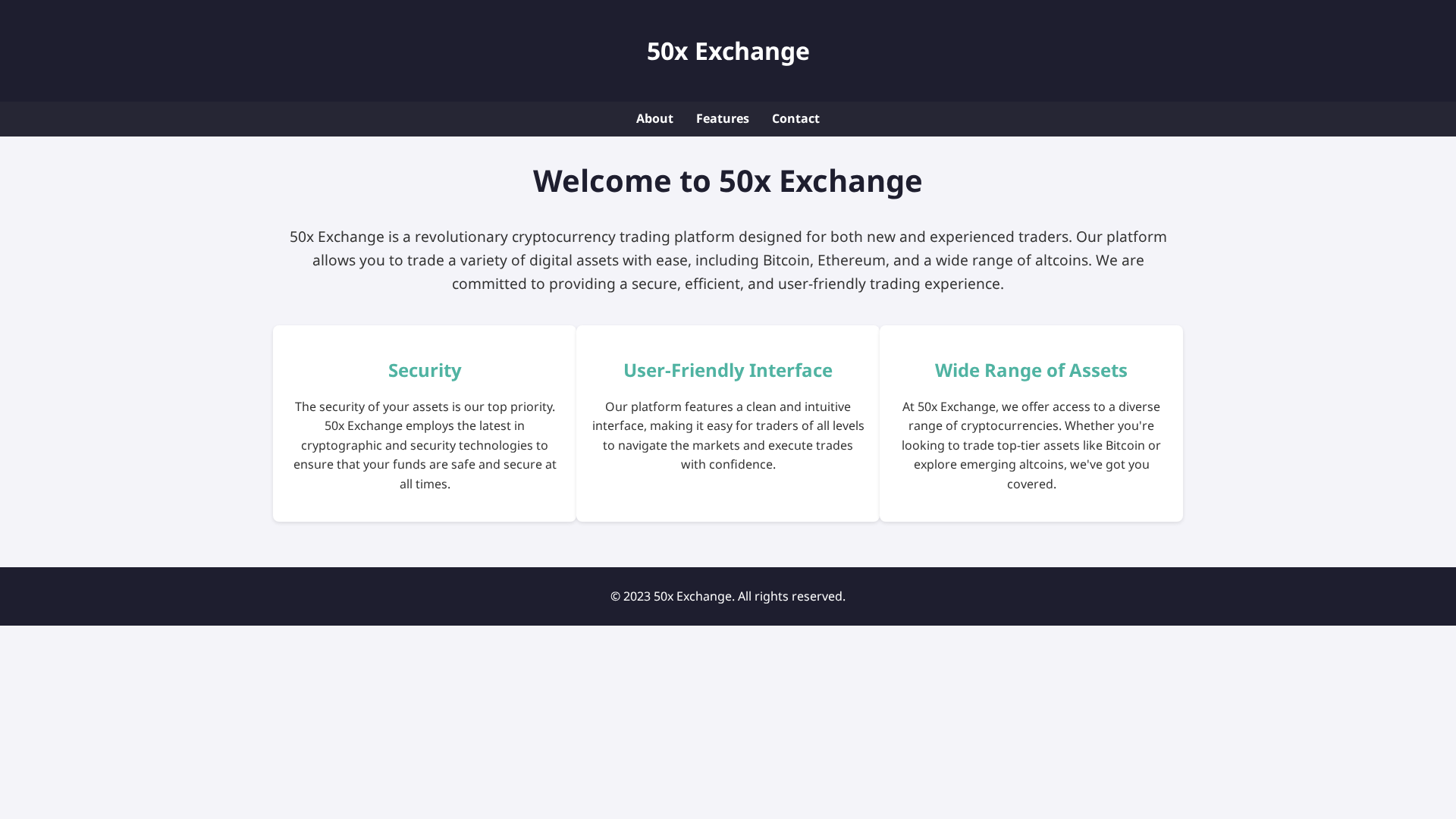 Screenshot of 50xexchanges.live