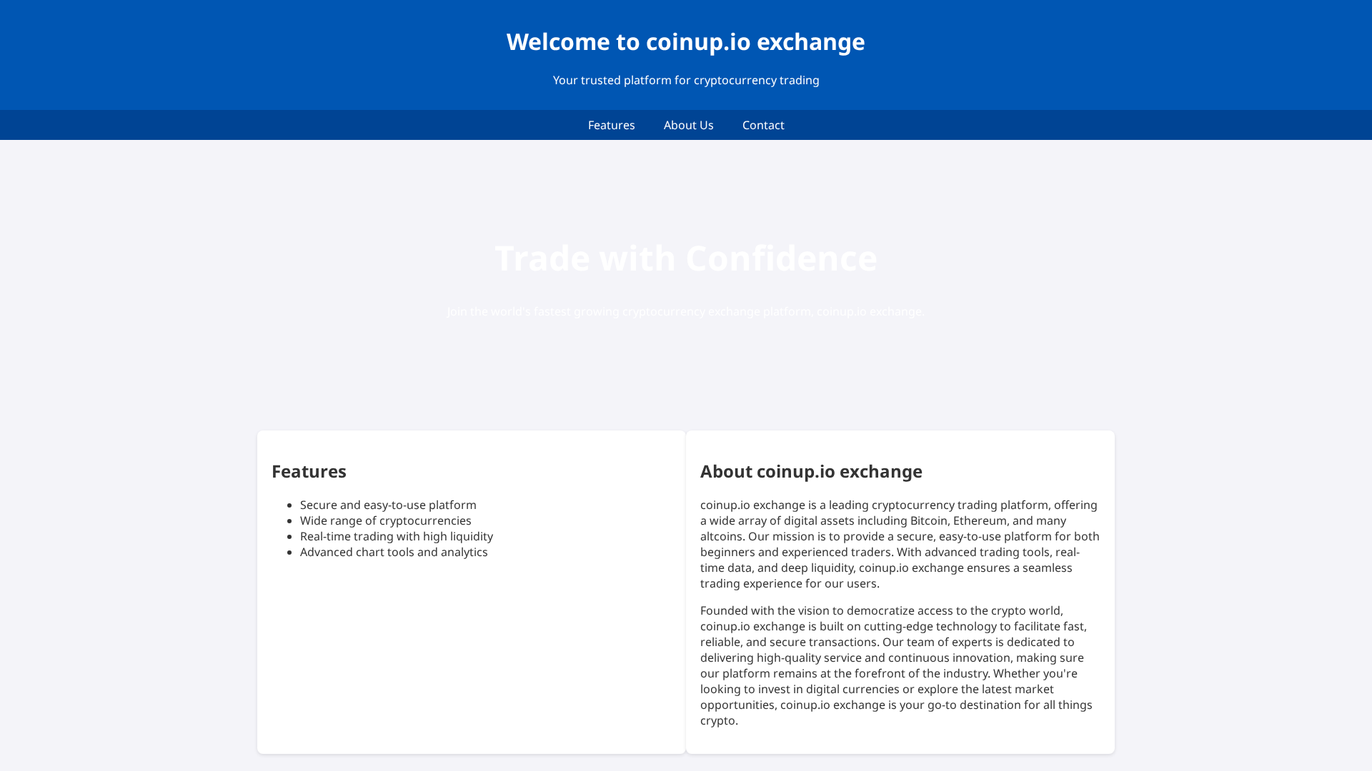 Screenshot of coinupioexchanges.live