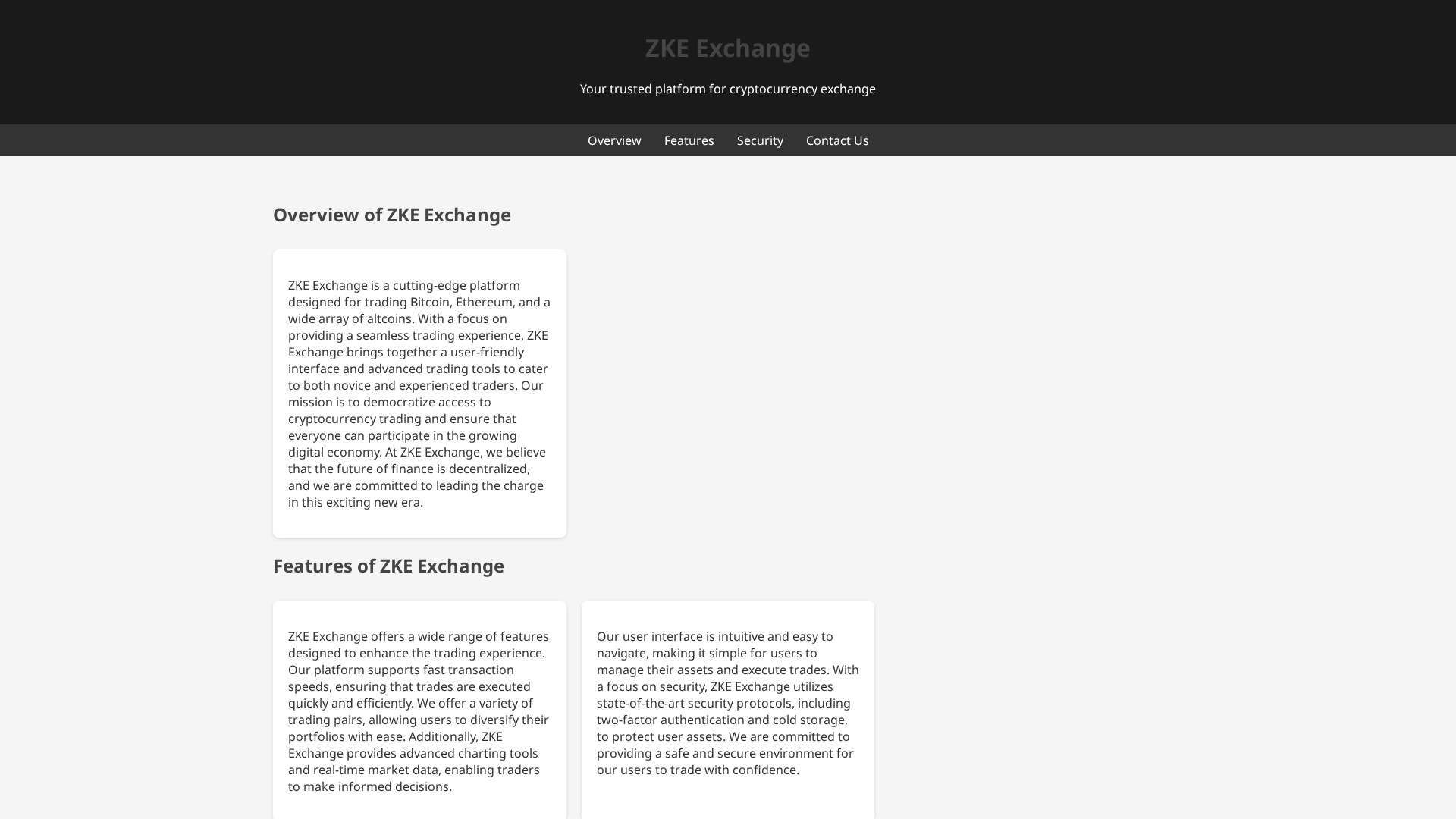Screenshot of zkeexchanges.live